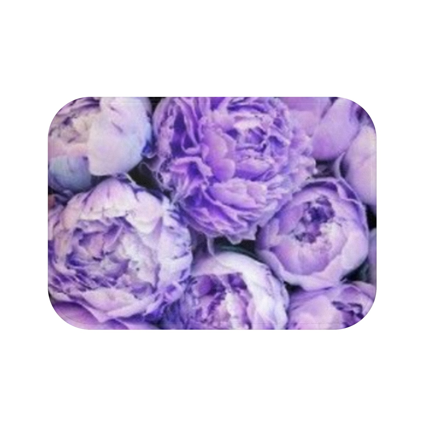 Purple Peony Floral Bath Mat Anti Slipping