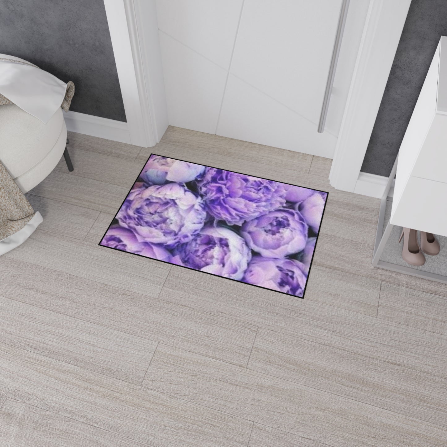Purple Peony Heavy Duty Floor Mat