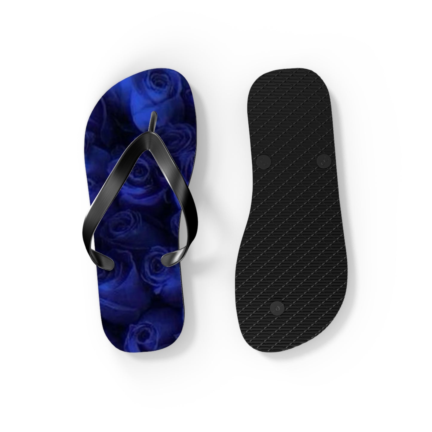 Dark Blue Roses Flip Flops