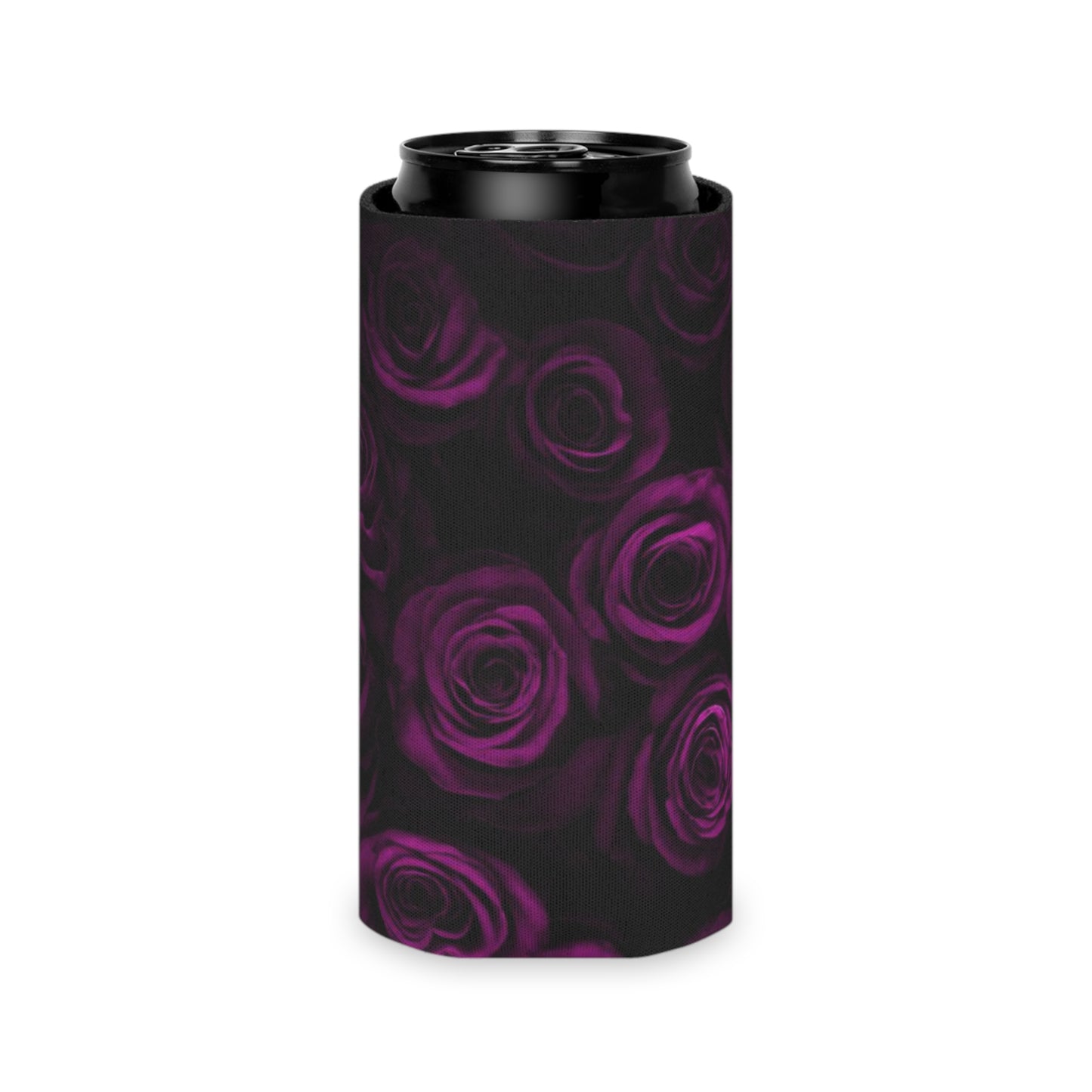 Dark Purple Roses Can Cooler