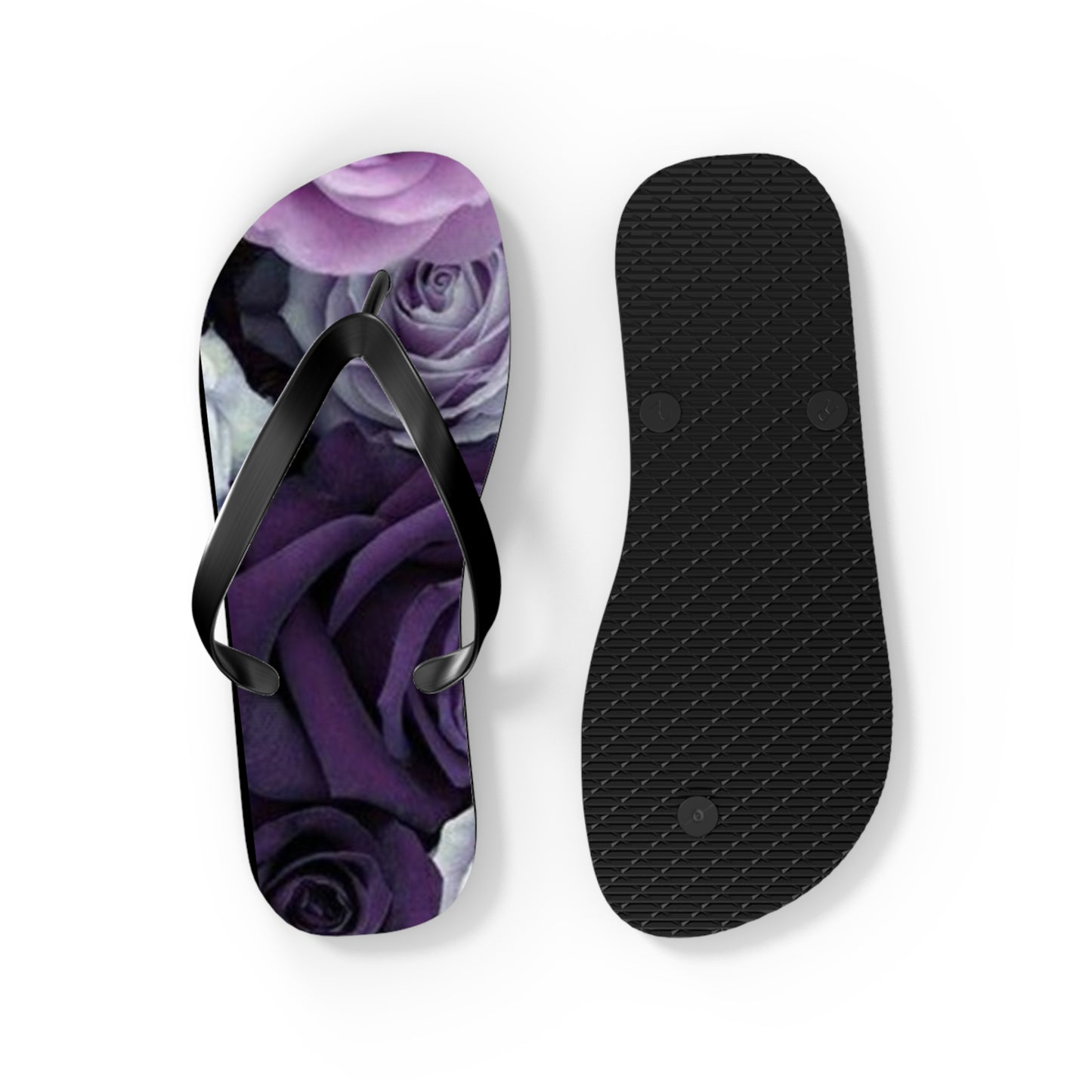Purple Roses Flip Flops