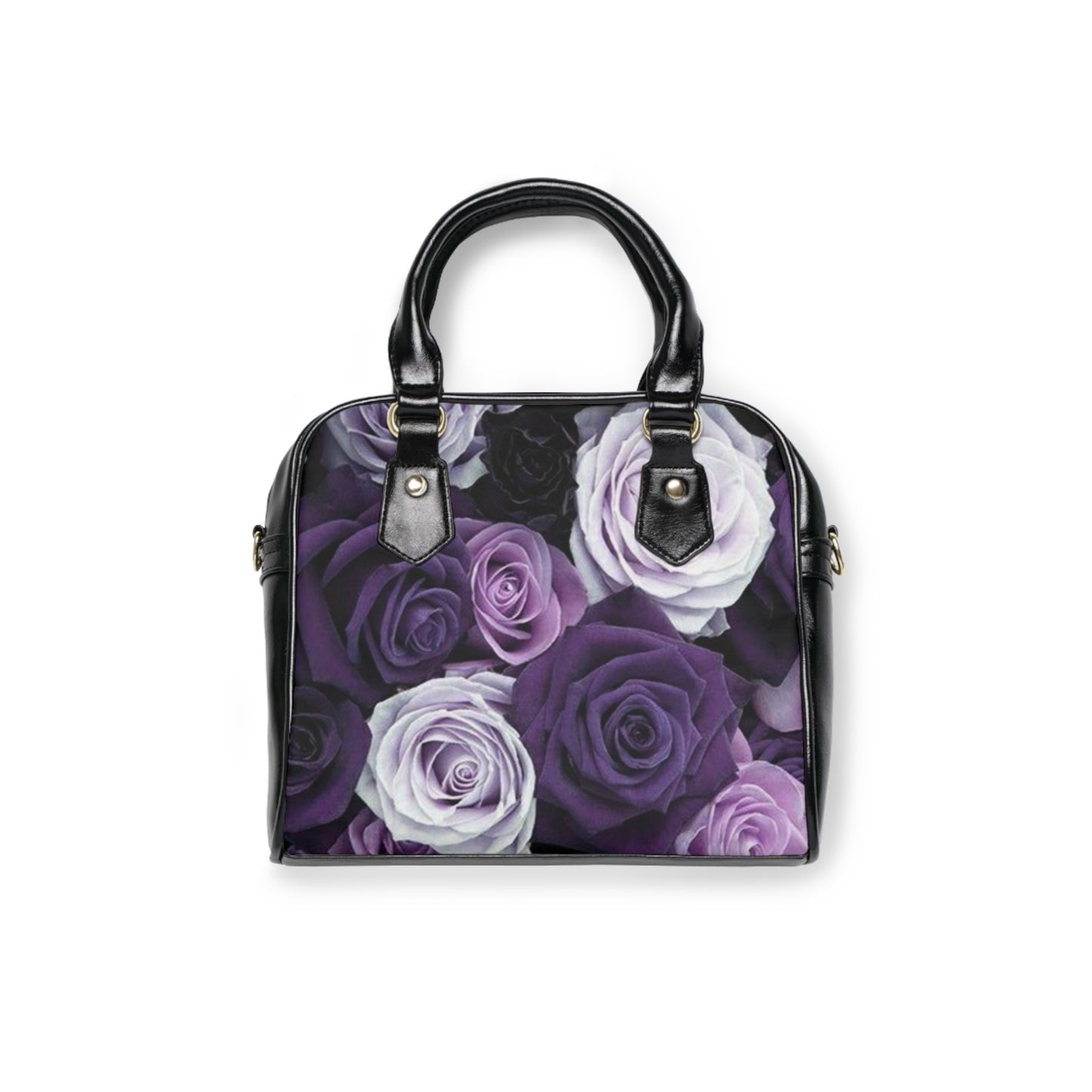 Purple Roses Shoulder Handbag