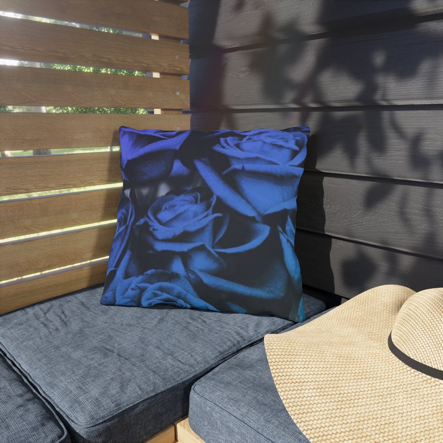 Blue Roses Outdoor Pillow