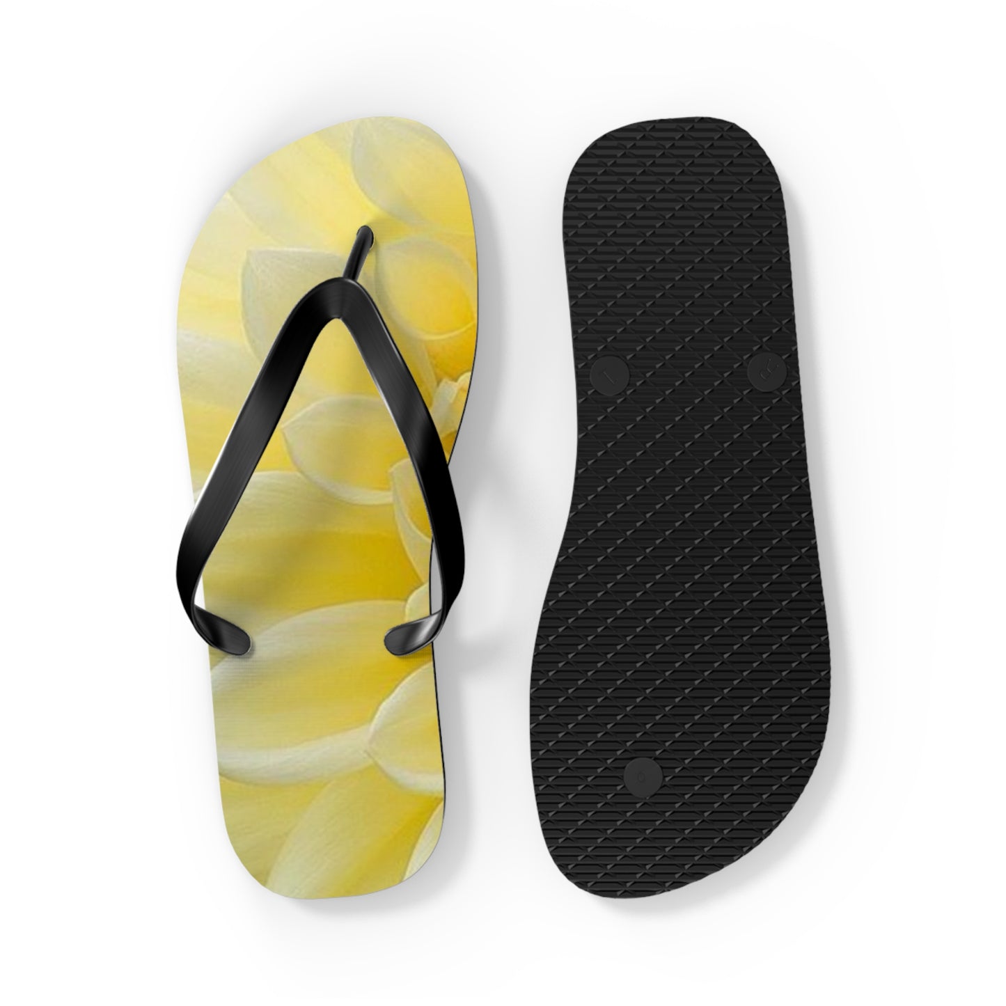 Yellow Dahlia Flip Flops
