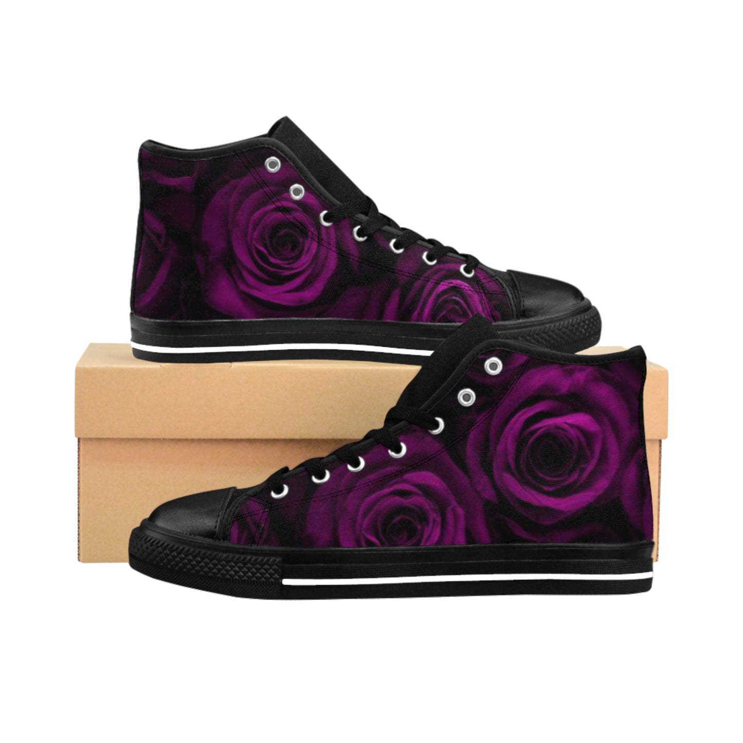 Purple Roses High Top Sneakers
