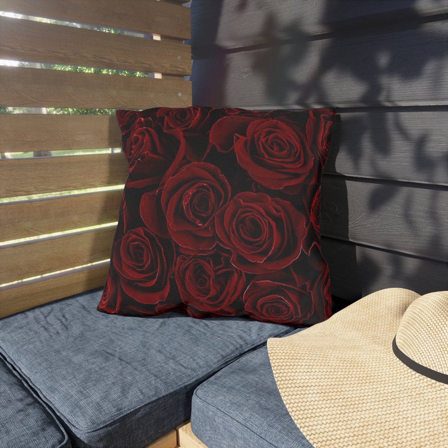 Red Roses Outdoor Pillow