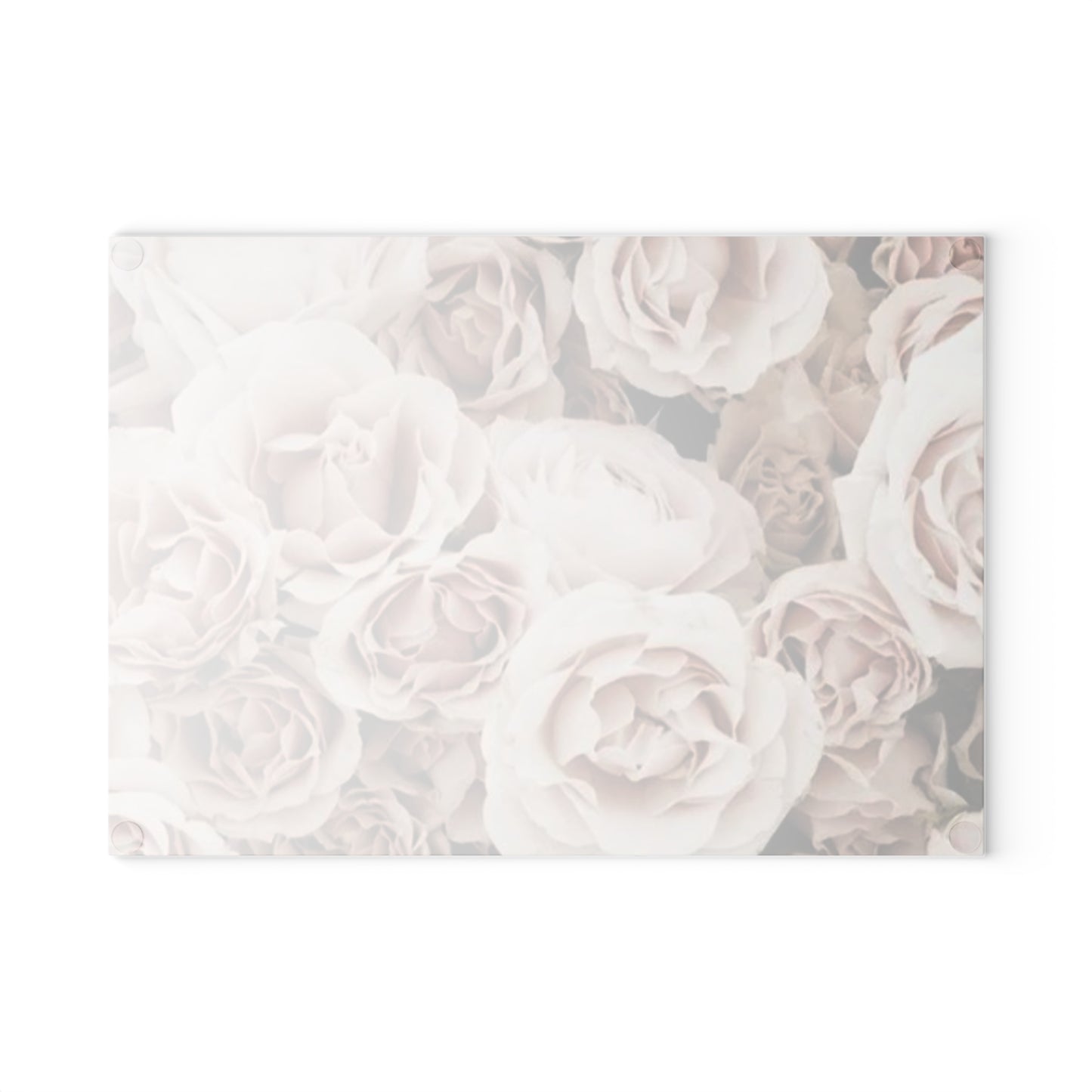 Light Pink Roses Glass Cutting Board – Elegant Floral Touch