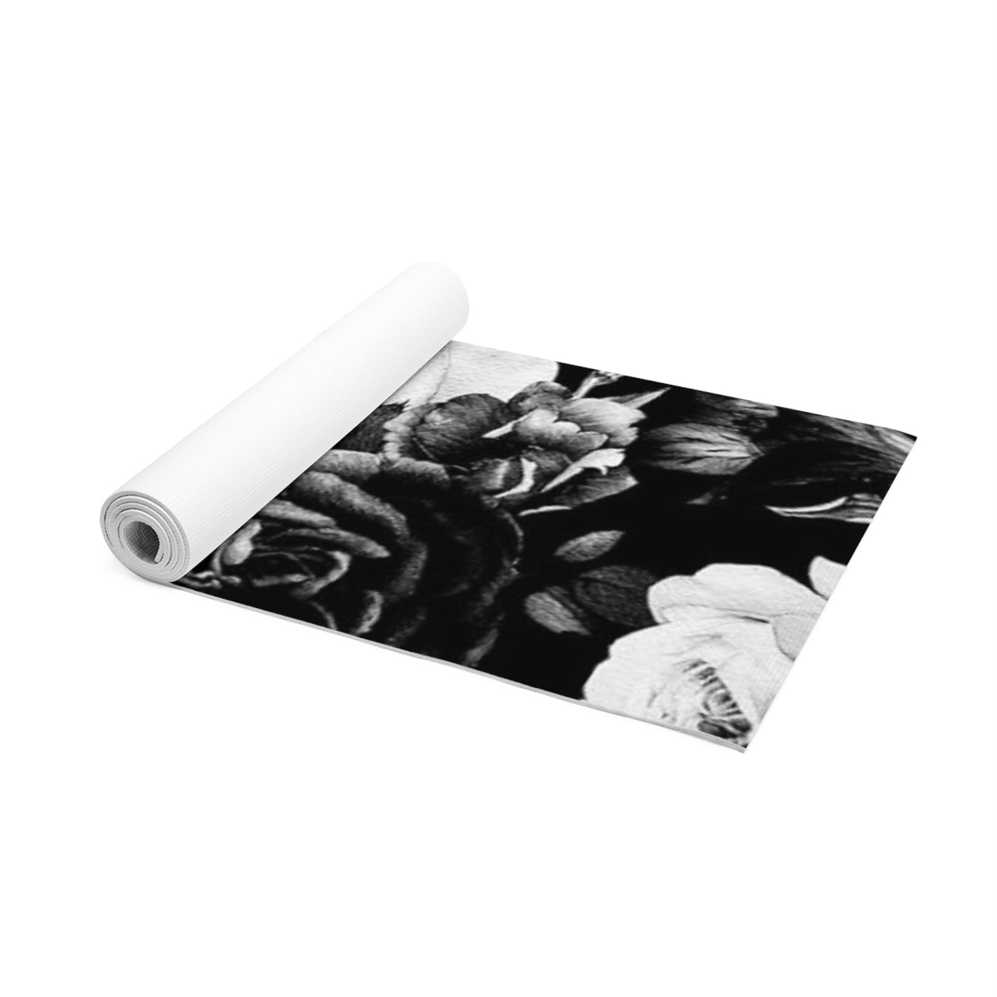 Black & White Floral Exercise Mat