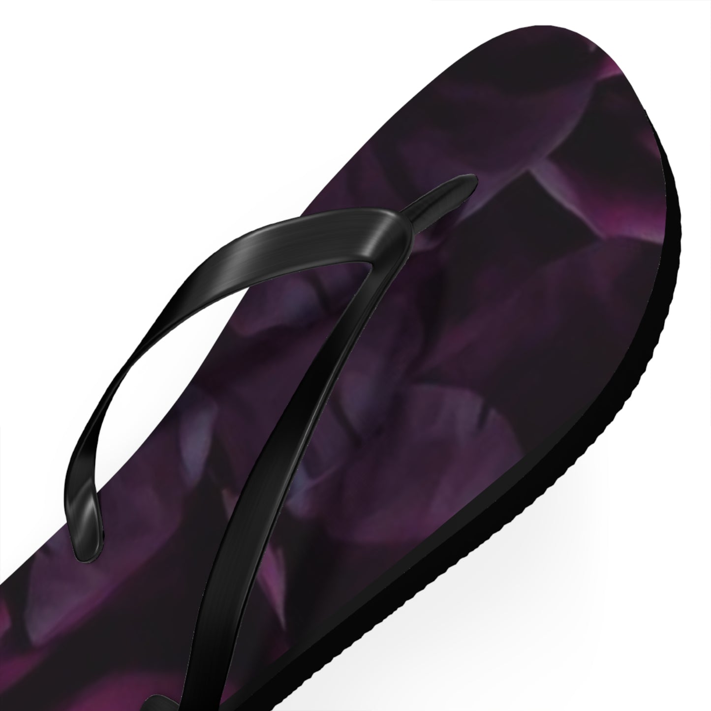 Dark Purple Floral Design Flip Flops