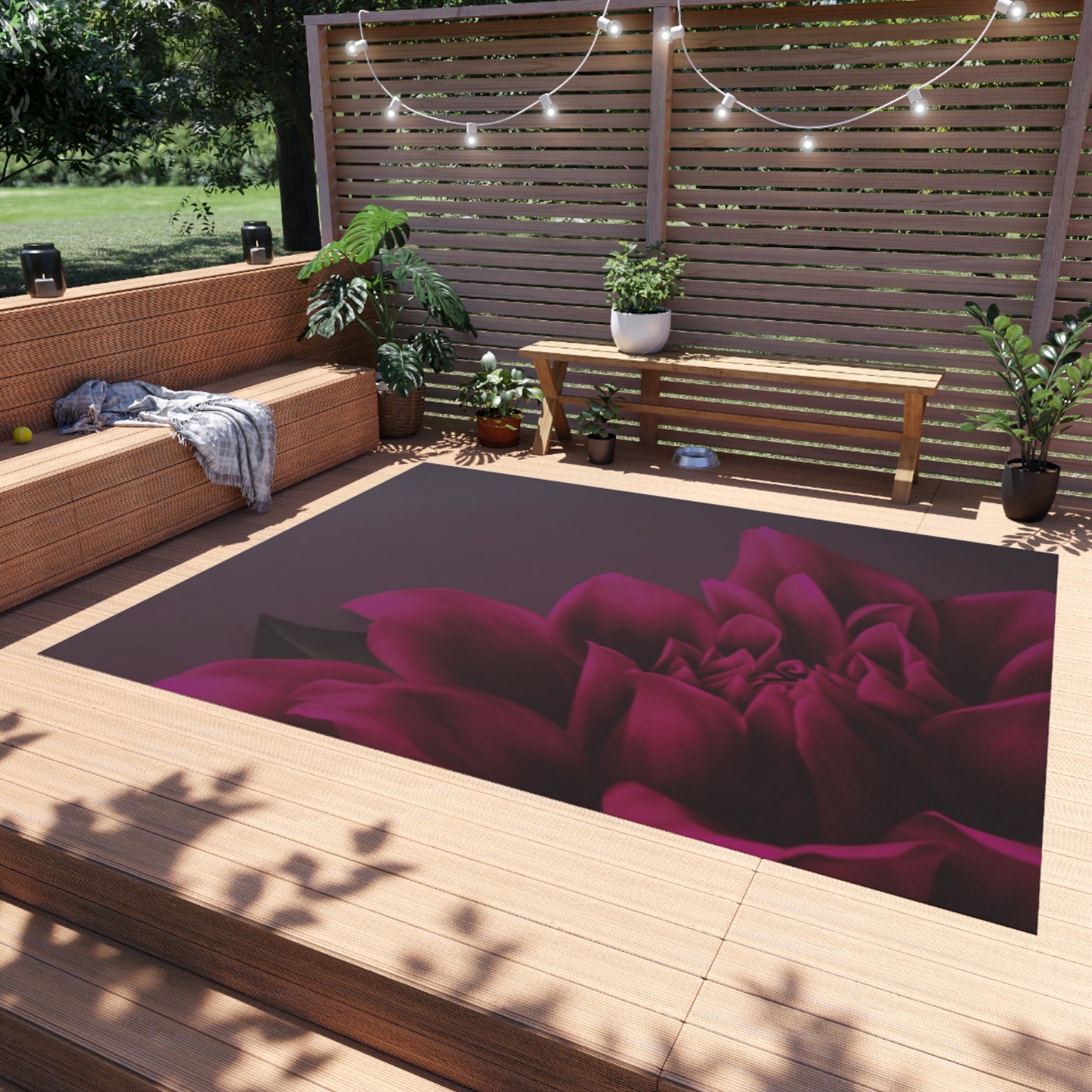 Magenta Dahlia Outdoor Rug
