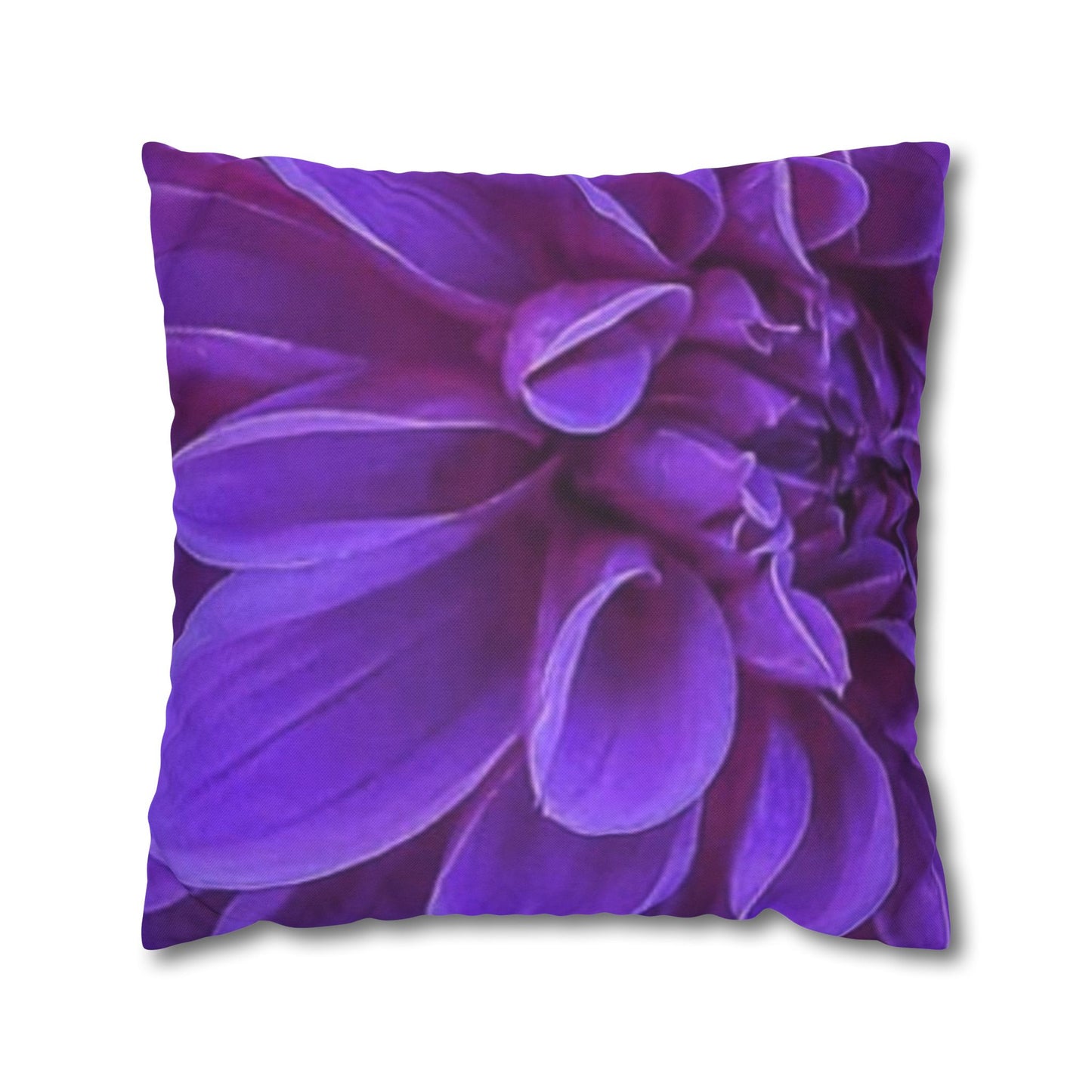 Purple Dahlia Floral Square Pillowcase