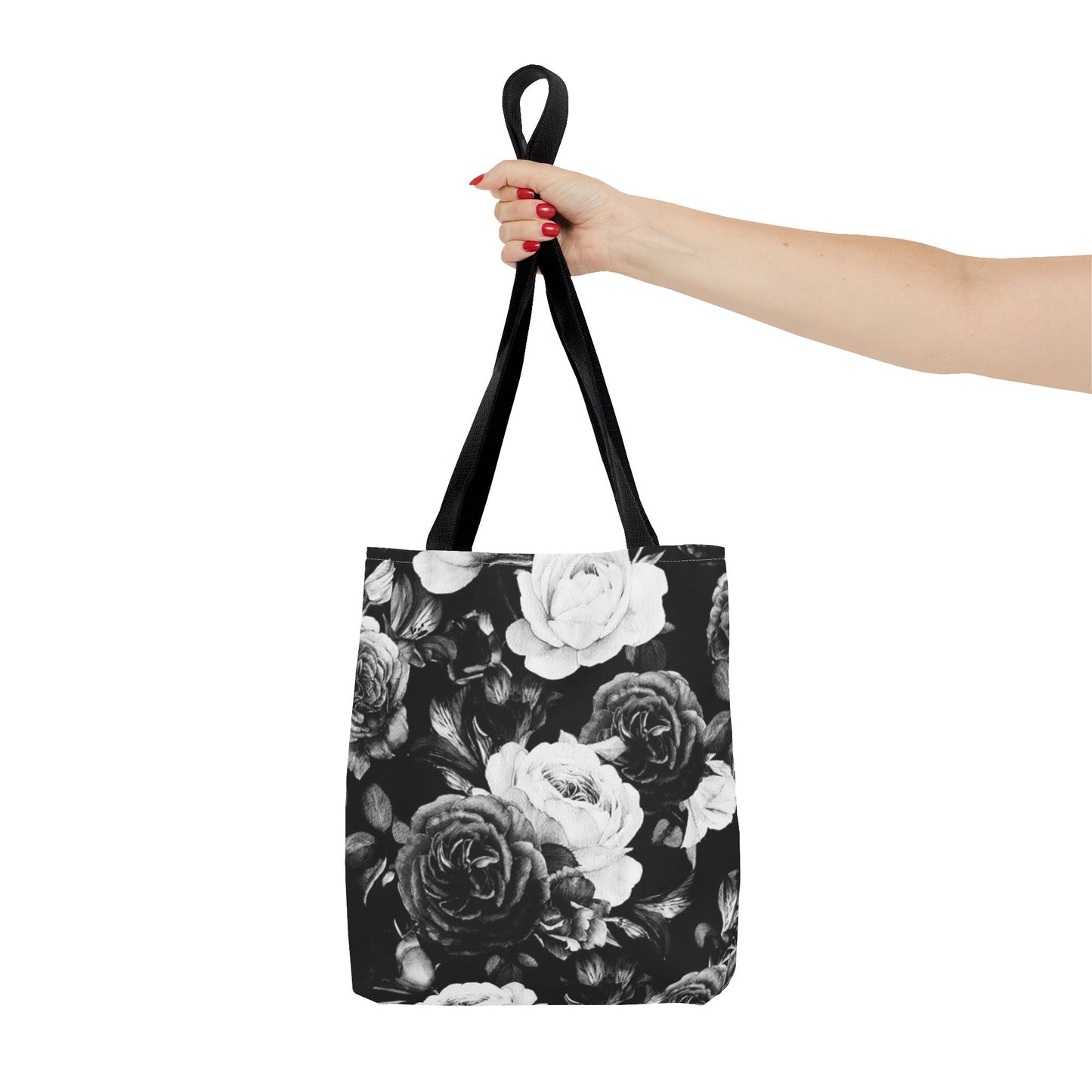 Black & White Floral Tote Bag for Women – Chic & Roomy