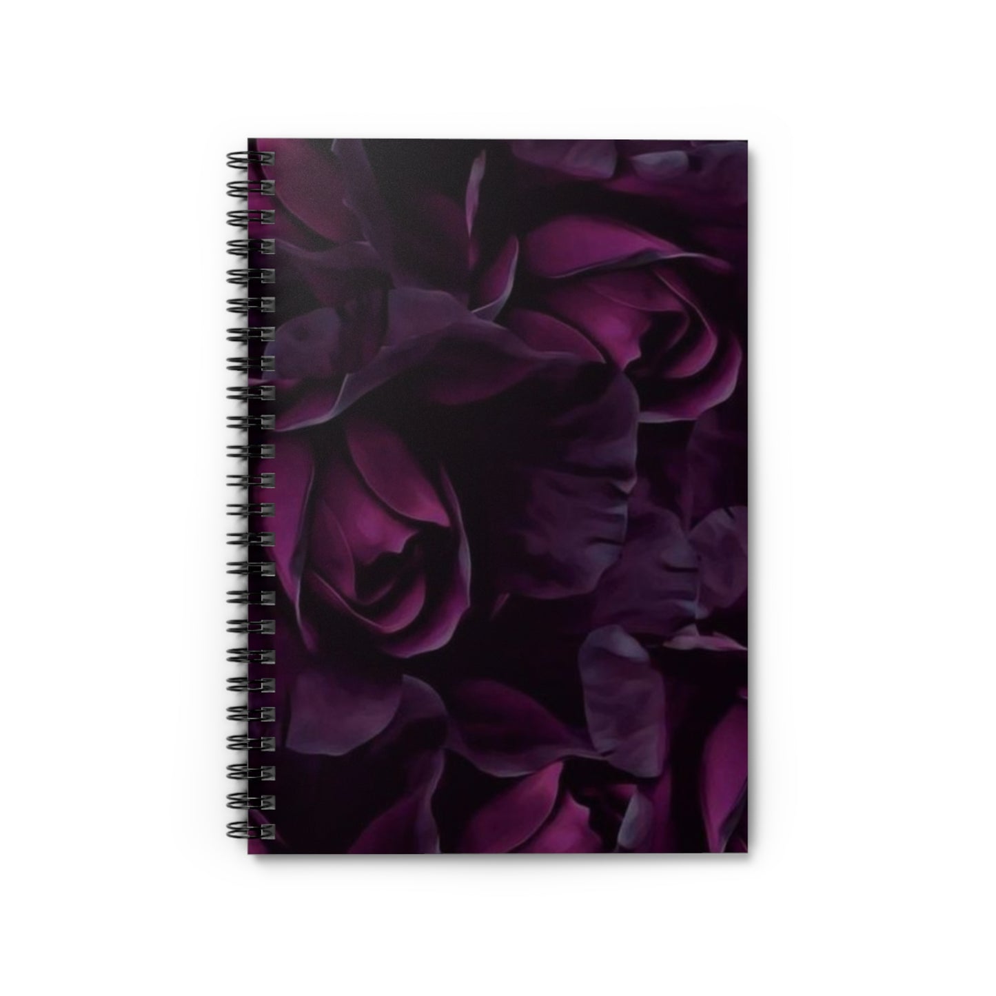 Dark Purple Floral Spiral Notebook - Ruled Line
