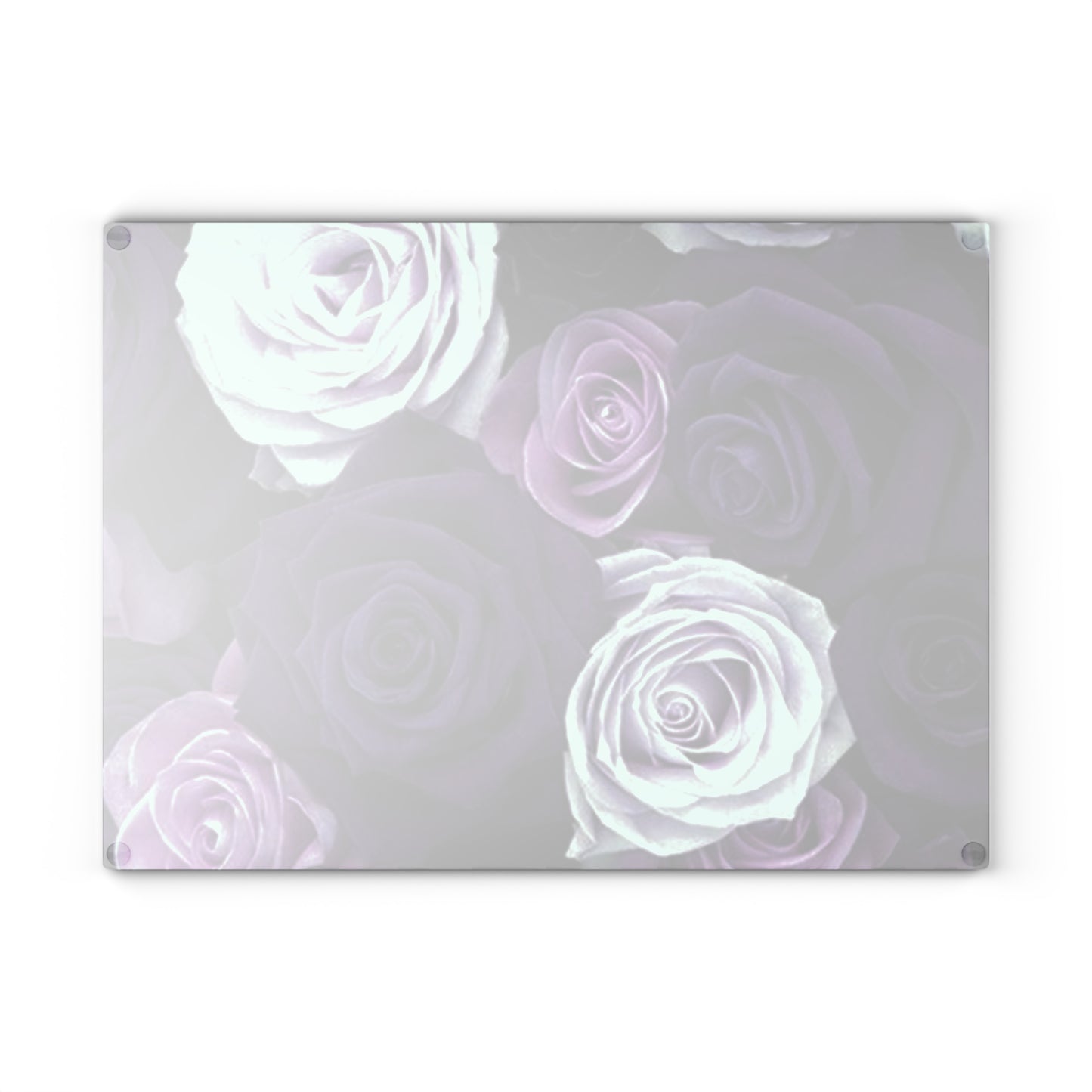 Purple Roses Floral Glass Cutting Board – Decorative Kitchen Must-Have