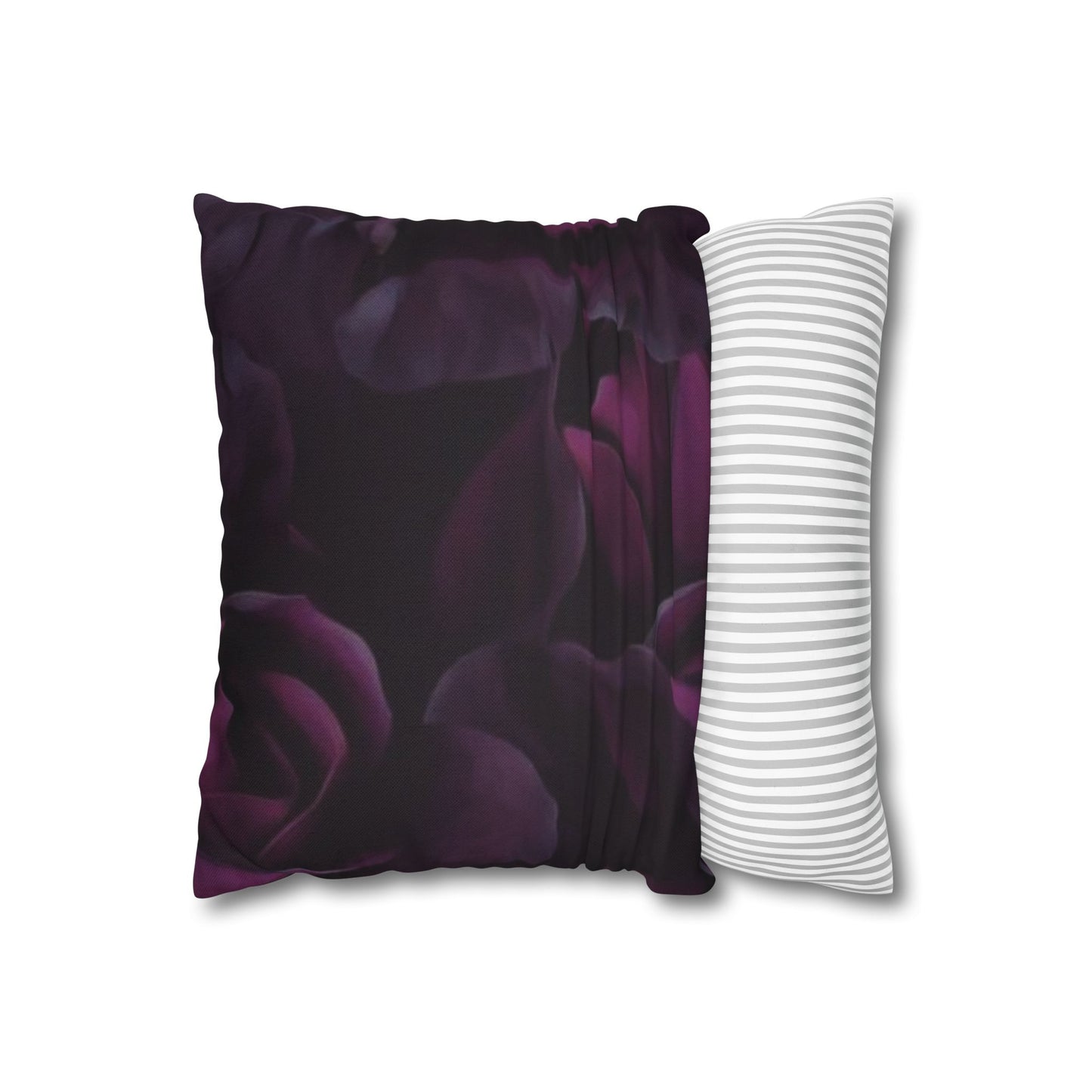 Dark Purple Floral Square Pillowcase