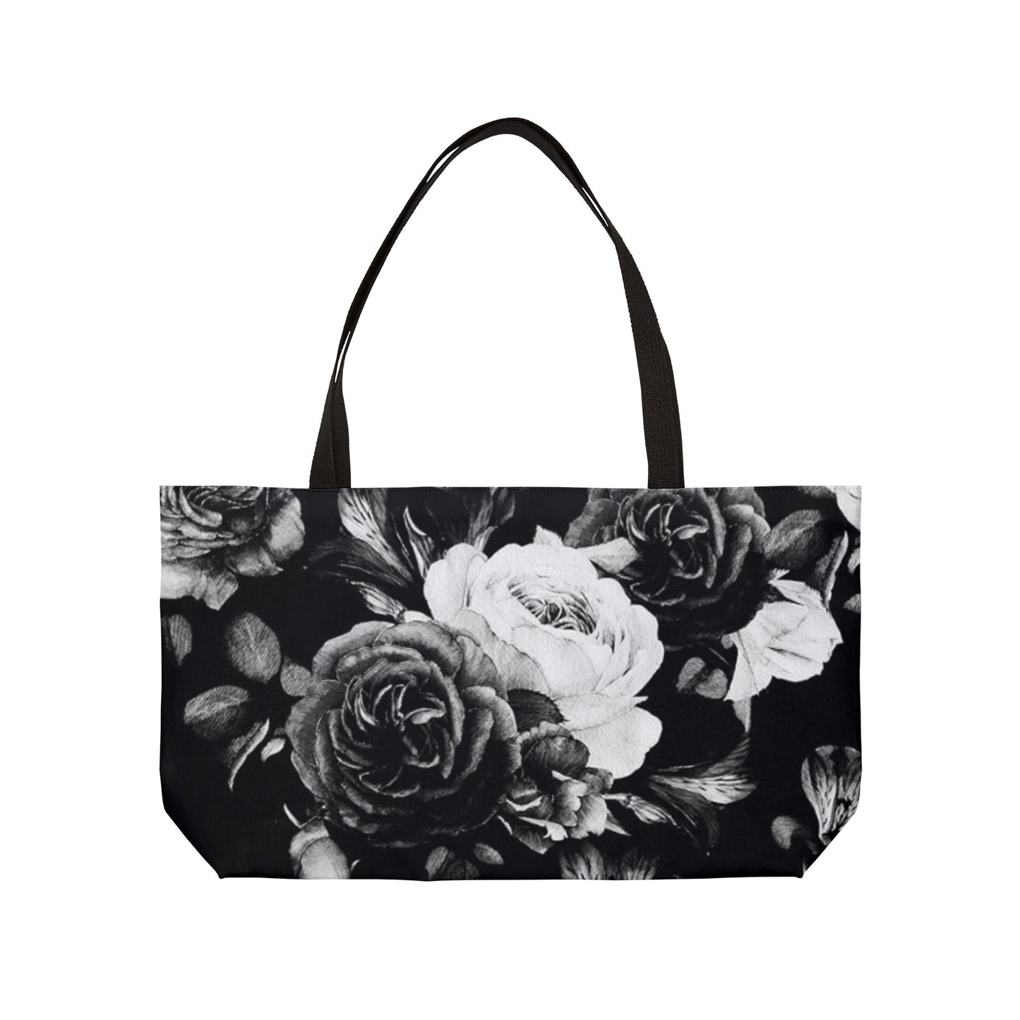 Black and White Floral Tote Bag – Stylish, Spacious & Floral-Fresh