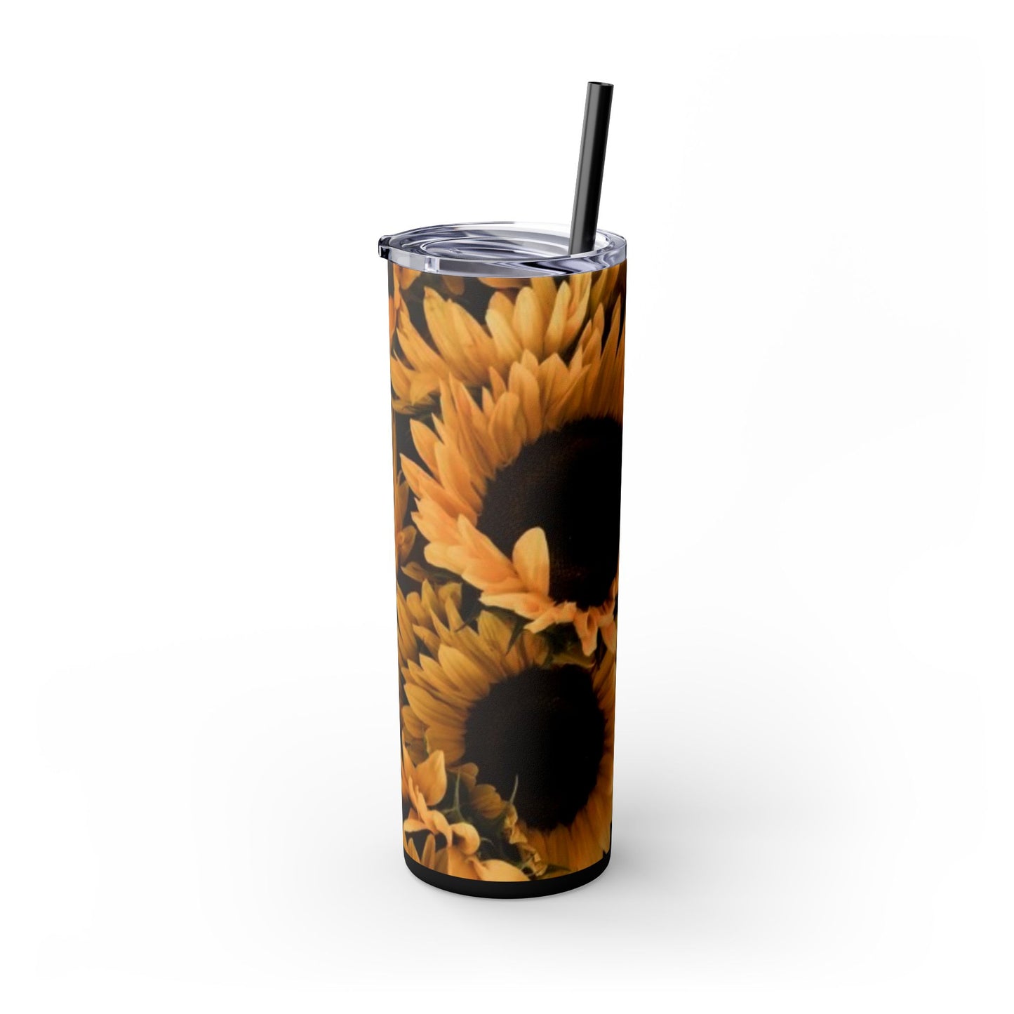 Sunflower Floral Skinny Tumbler – Durable Stainless Steel 20 oz