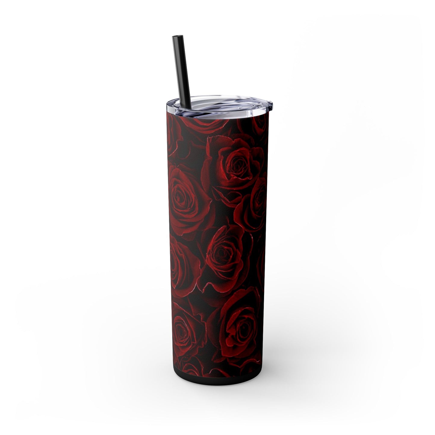Red Roses Floral Skinny Tumbler – Durable Stainless Steel 20 oz