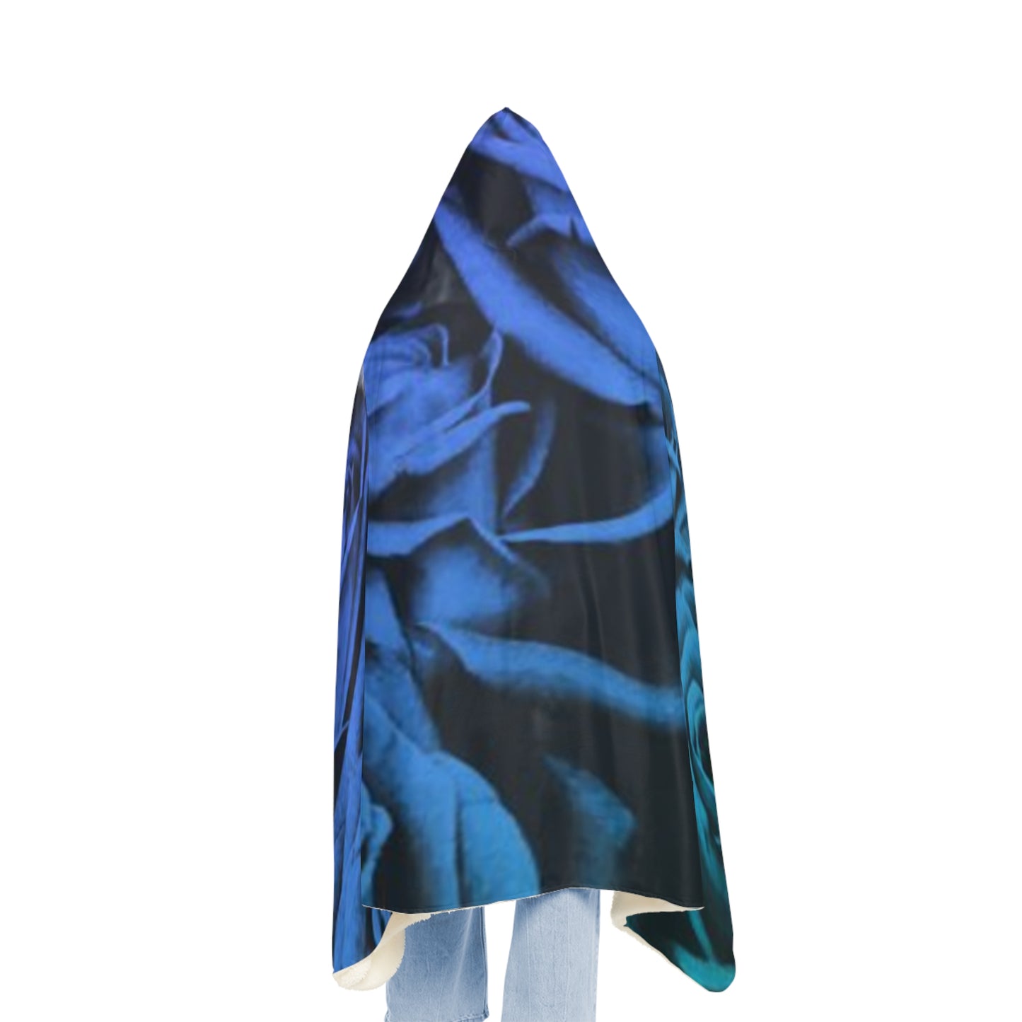 Blue Roses Hood Blanket
