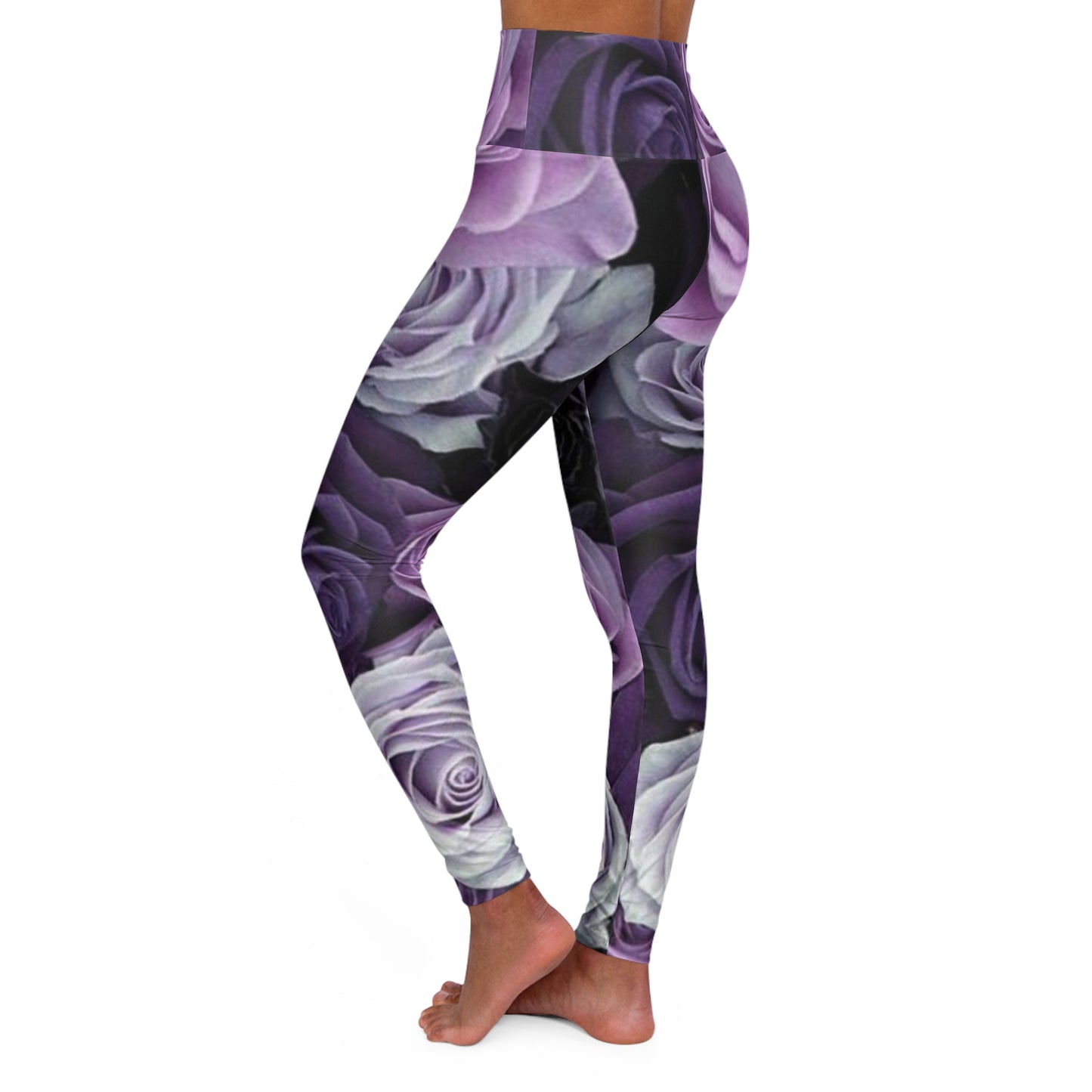 Purple Roses Exercise Leggings