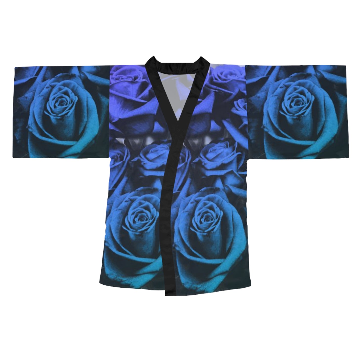 Blue Roses Kimono Robe