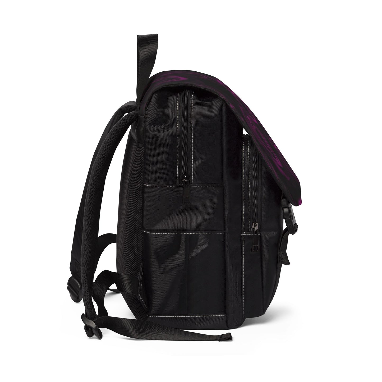 Dark Purple Roses Flap Backpack