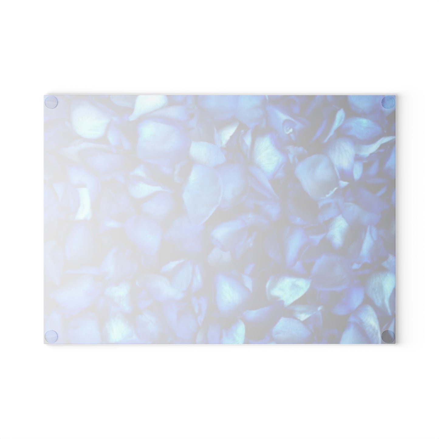 Blue Petals Floral Glass Cutting Board – Durable Kitchen Art