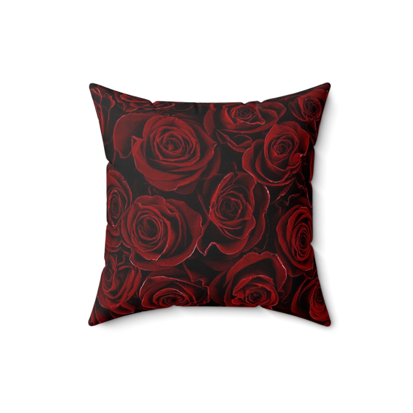 Red Roses Floral Square Pillow – Classic & Cozy Style