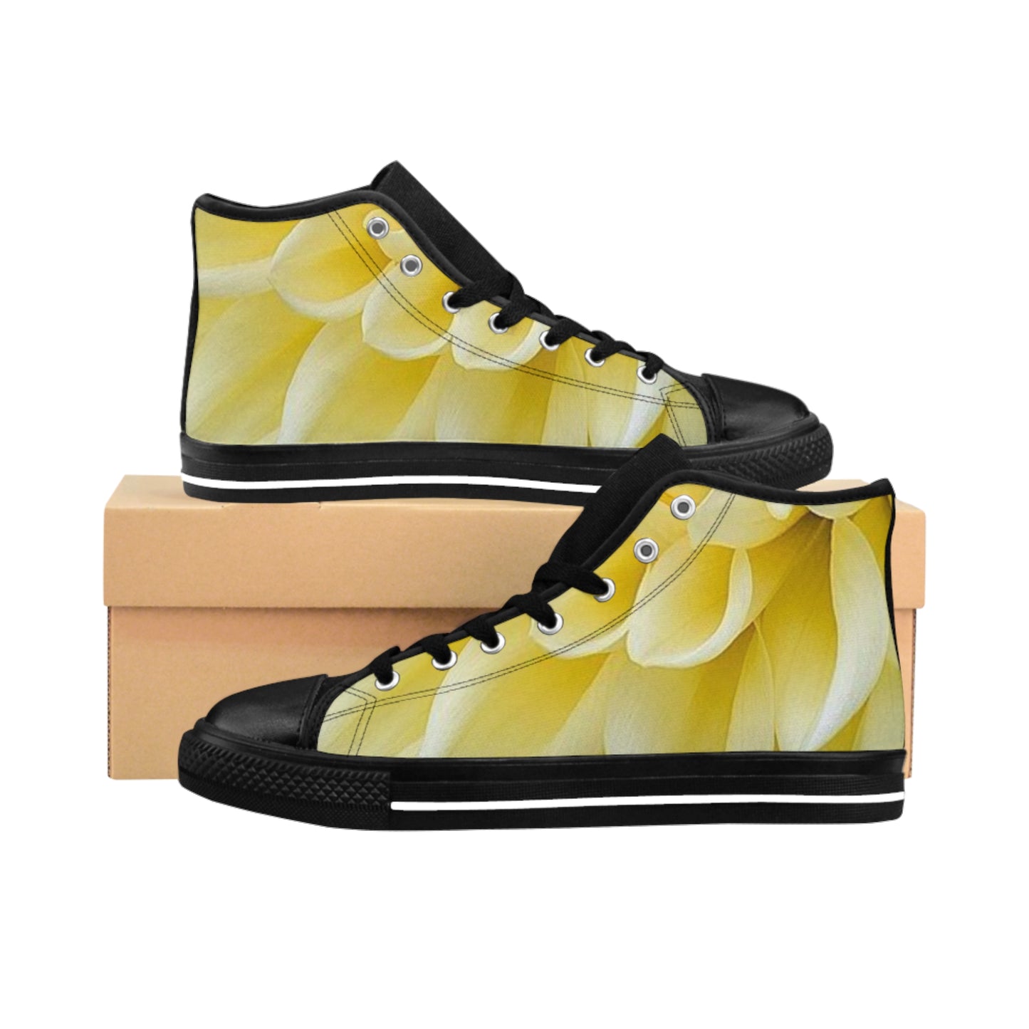 Yellow Dahlia High Top Sneakers