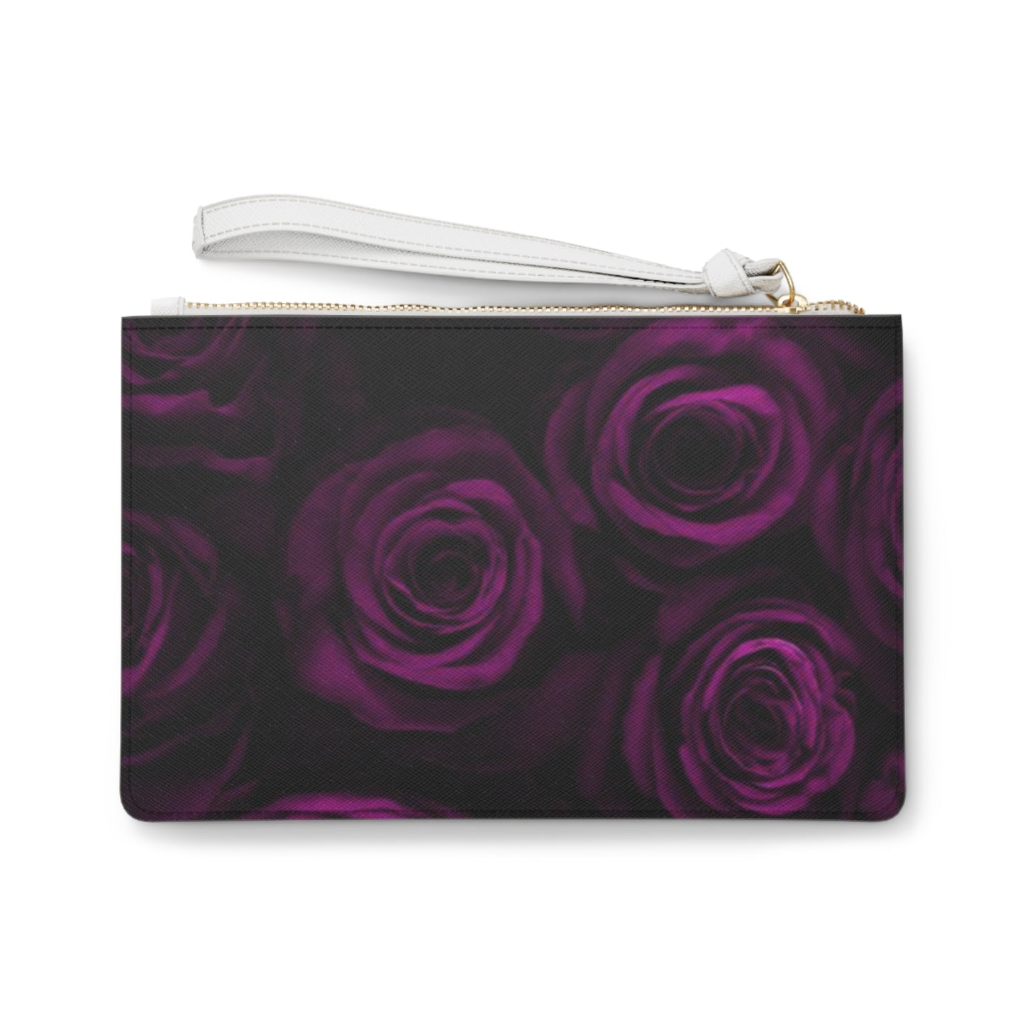 Dark Purple Roses Clutch Bag