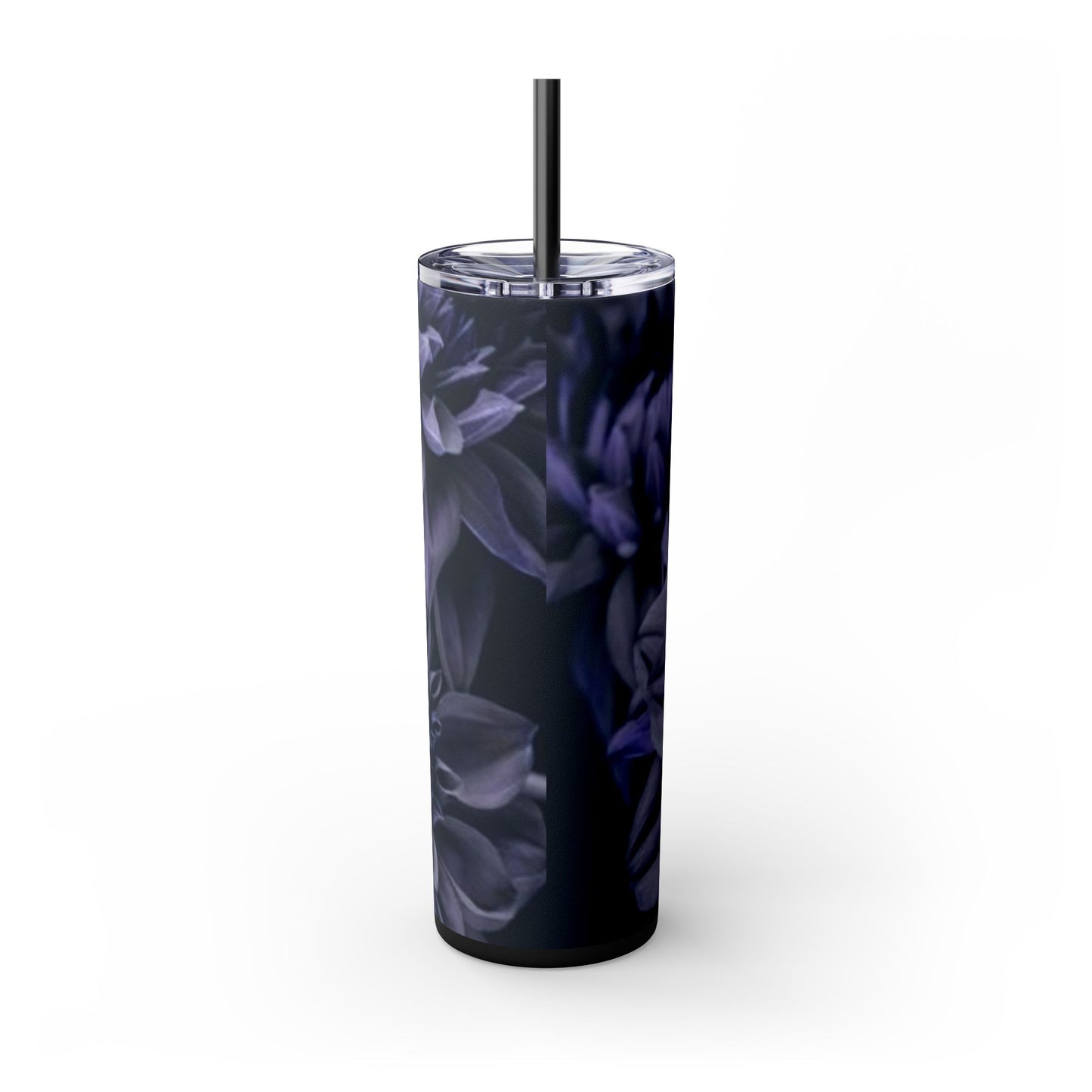 Blue Dahlia Floral Skinny Tumbler – Durable Stainless Steel 20 oz