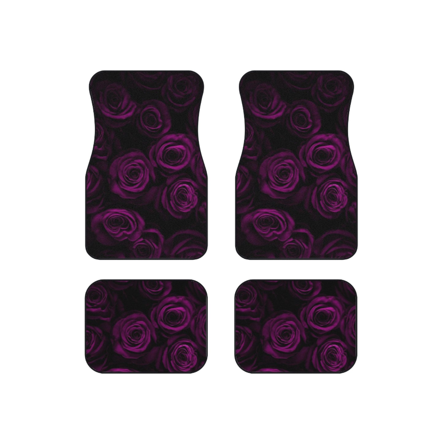 Dark Purple Roses Car Mats (Set of 4)