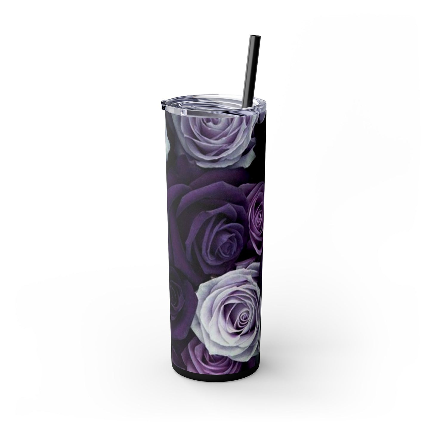Purple Roses Skinny Tumbler – Durable Stainless Steel 20 oz
