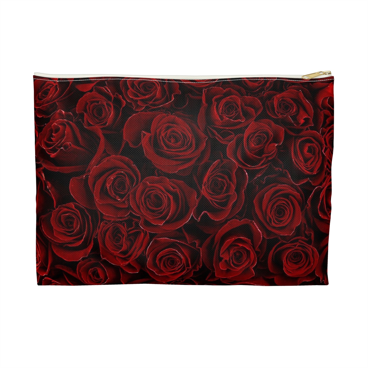 Red Roses Floral Accessory Pouch – Bold & Romantic