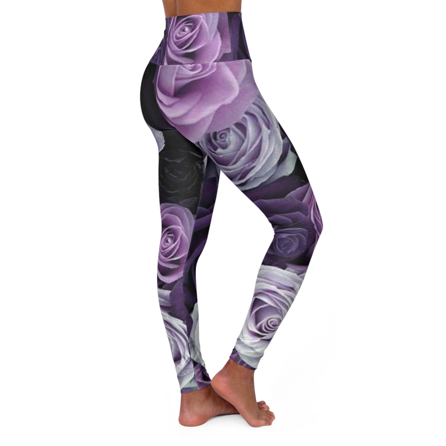 Purple Roses Exercise Leggings