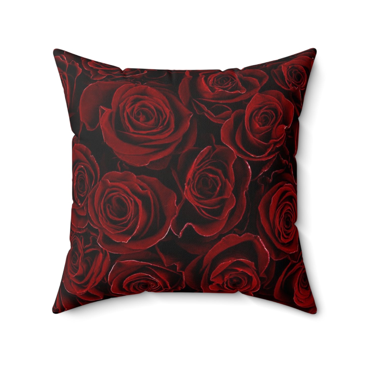 Red Roses Floral Square Pillow – Classic & Cozy Style