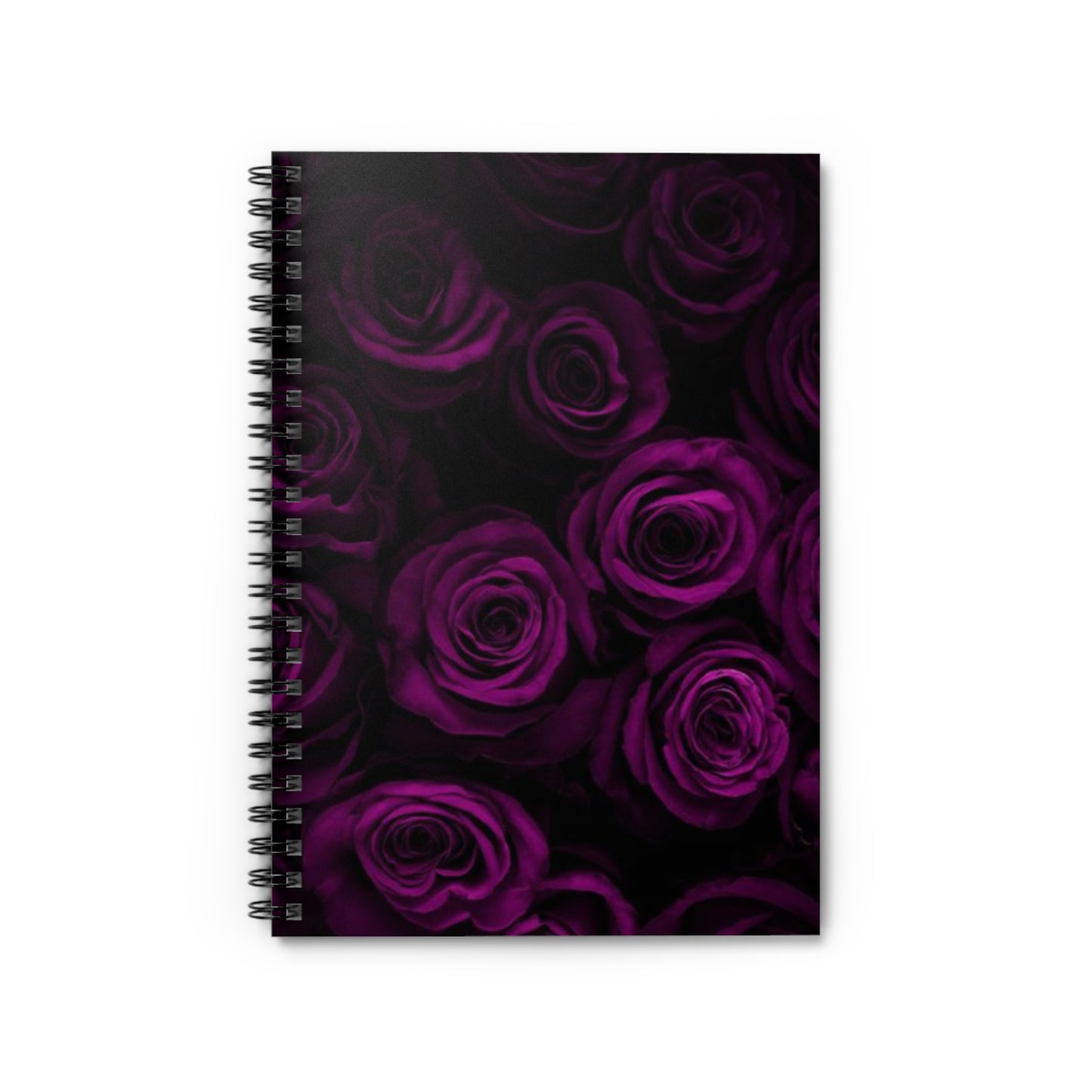 Dark Purple Roses Spiral Notebook - Ruled Line