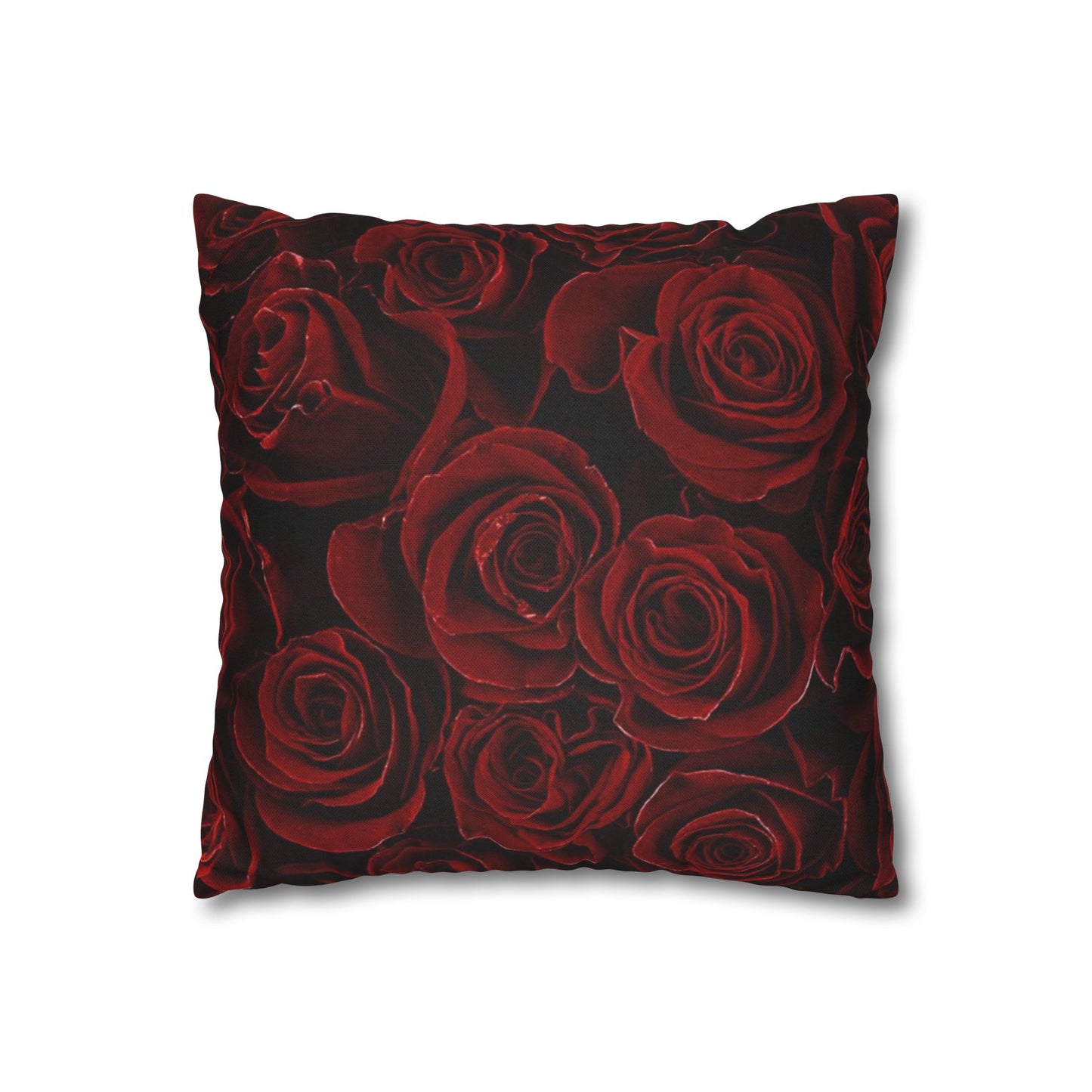 Red Roses Floral Square Pillowcase