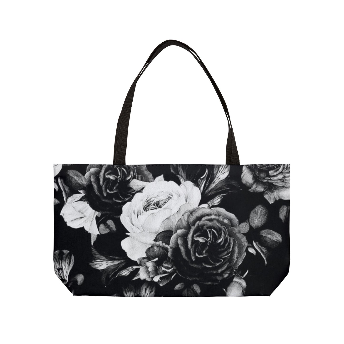 Black and White Floral Tote Bag – Stylish, Spacious & Floral-Fresh