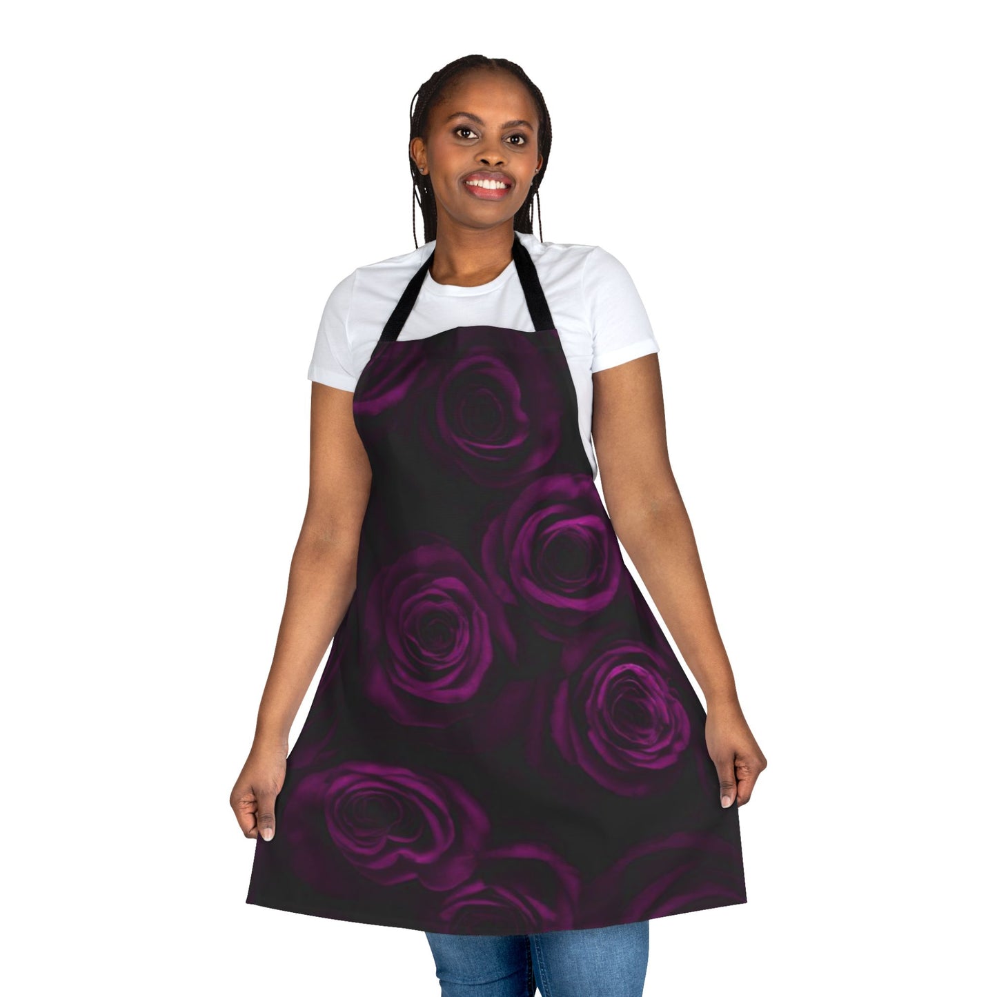 Dark Purple Roses Apron