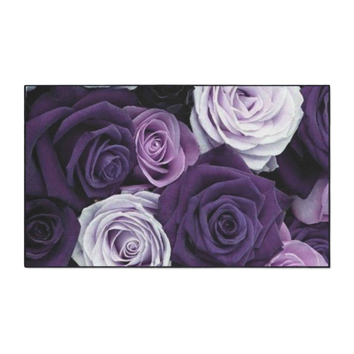 Heavy Duty Floral Floor Mat Purple Roses | Stylish Durable Rug