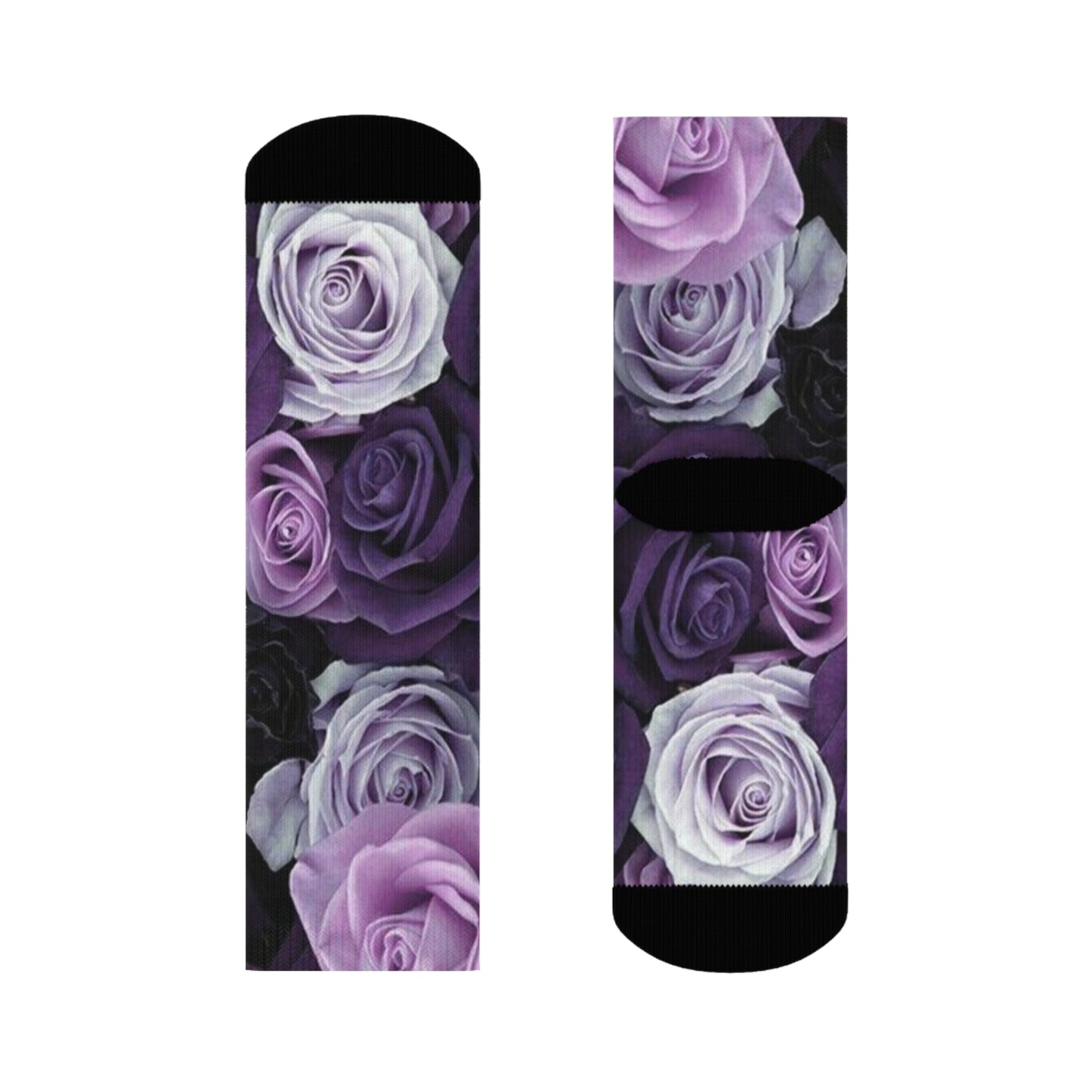 Purple Roses Crew Socks