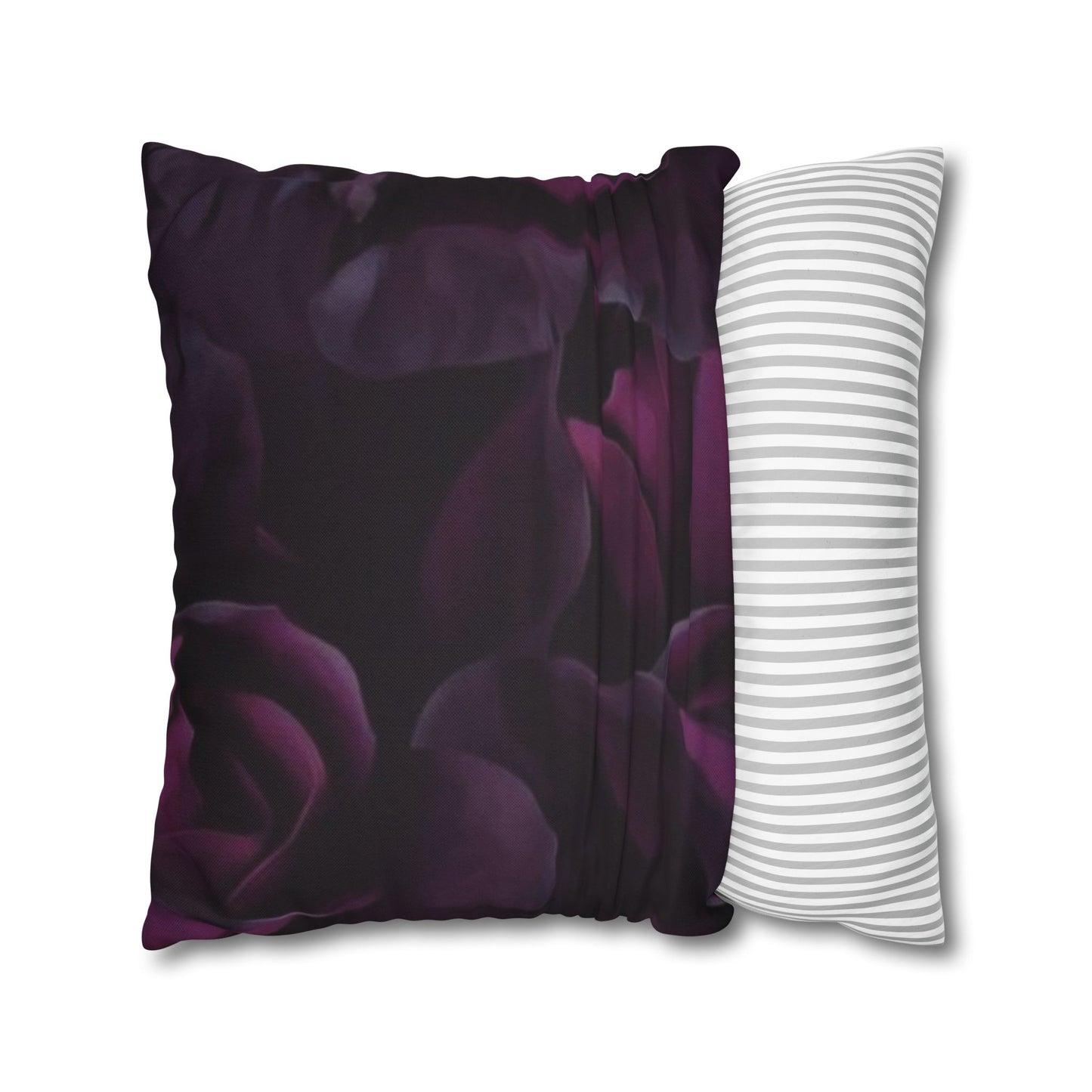 Dark Purple Floral Square Pillowcase