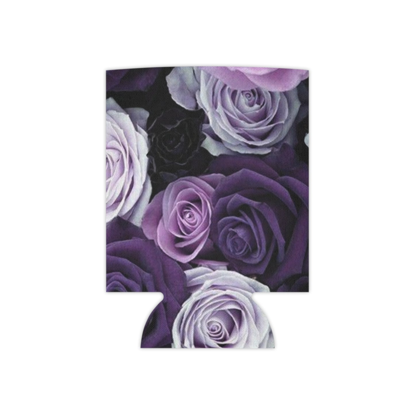 Floral Can Cooler - Purple Roses Design