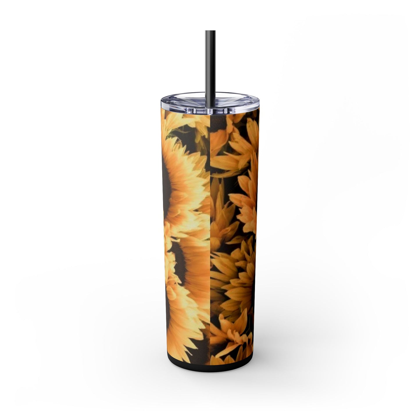 Sunflower Floral Skinny Tumbler – Durable Stainless Steel 20 oz