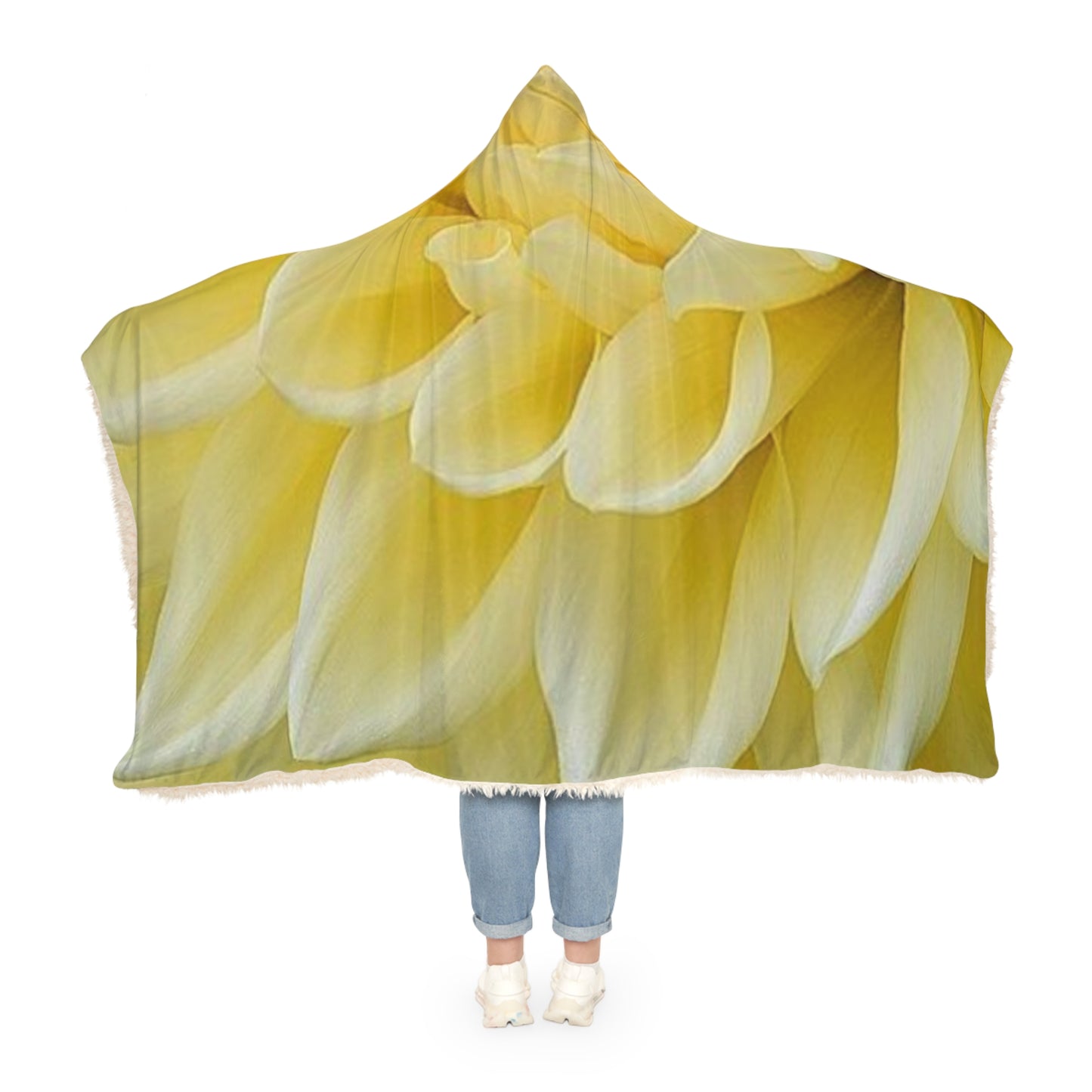 Yellow Dahlia Hood Blanket