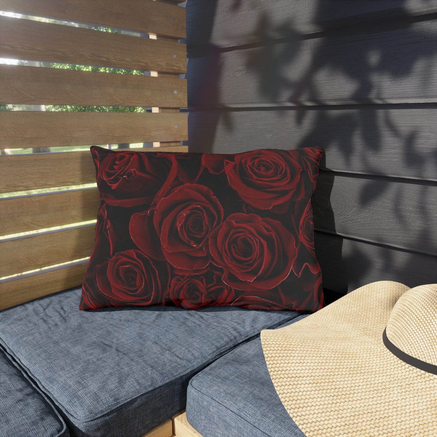 Red Roses Outdoor Pillow
