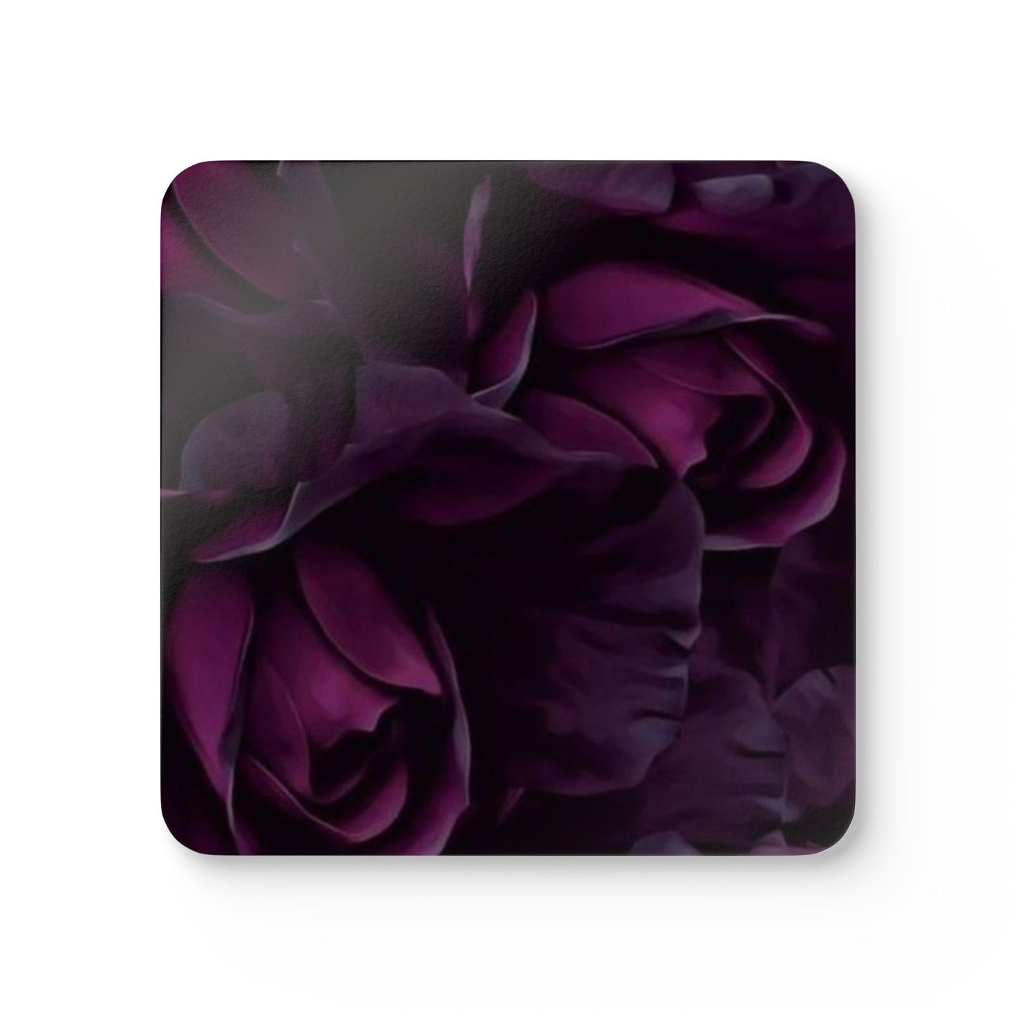 Dark Purple Floral Drink Coasters For Table
