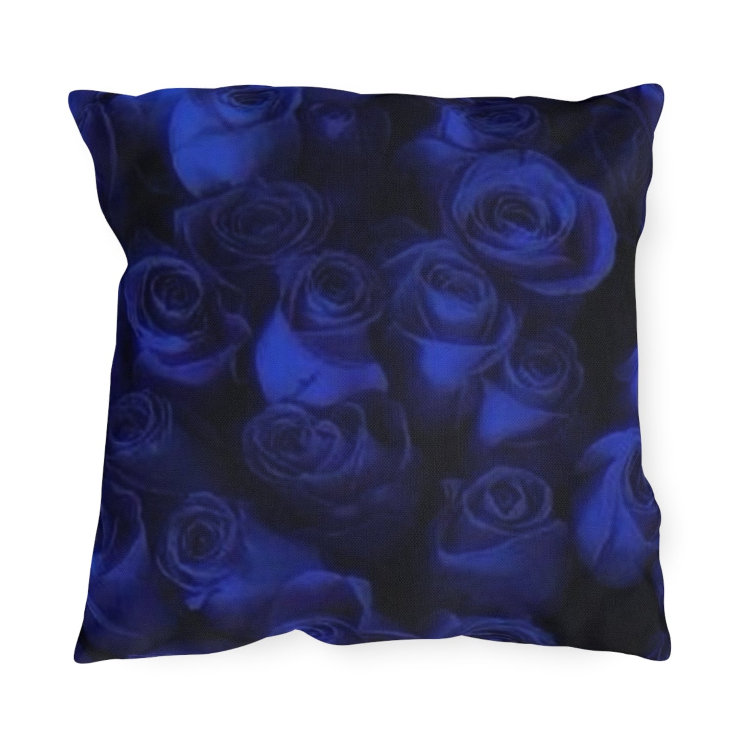 Dark Blue Roses Outdoor Pillow