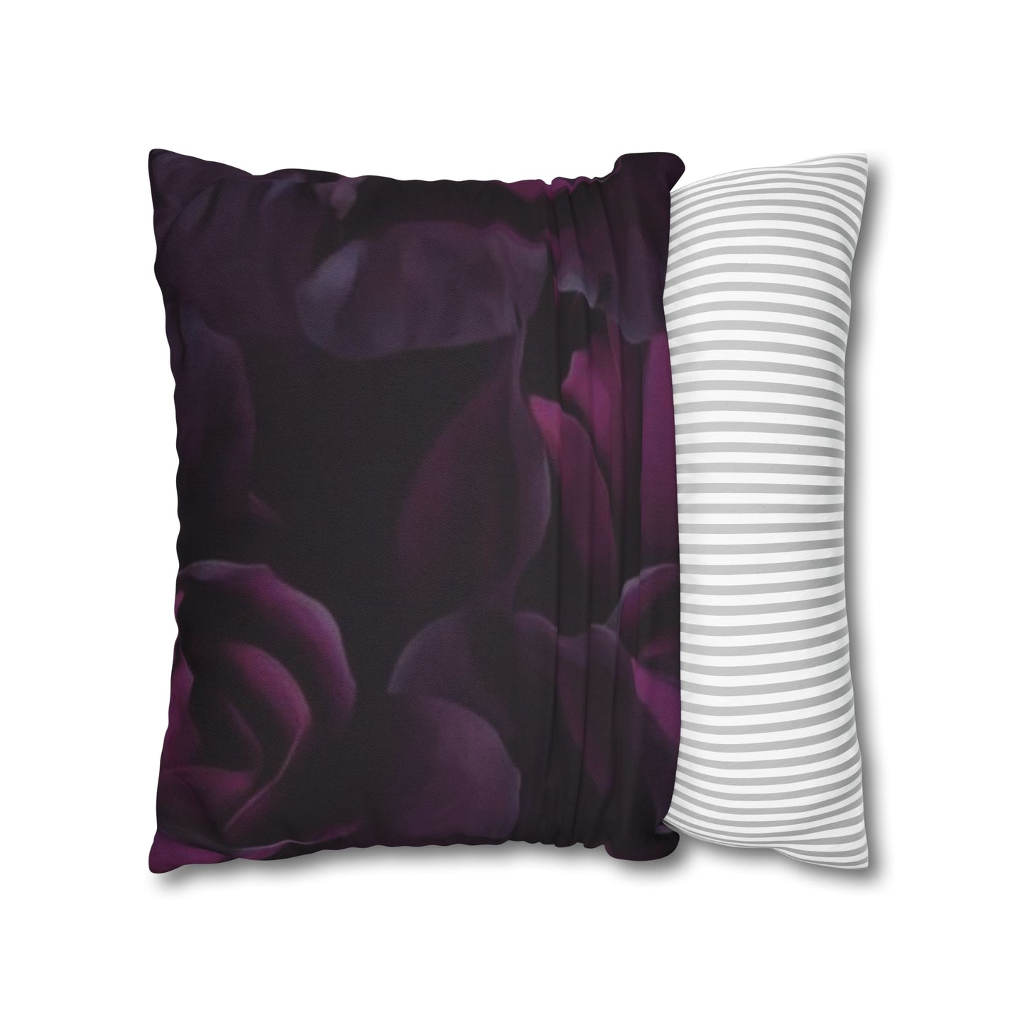 Dark Purple Floral Square Pillowcase